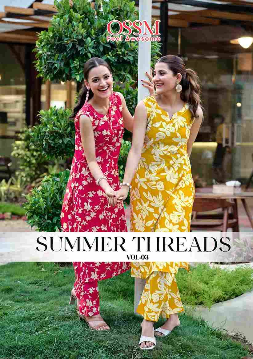 Summer Threads Vol-3 By Ossm 3001 To 3006 Series Designer Stylish Fancy Colorful Beautiful Party Wear & Ethnic Wear Collection Premium Cotton Co-Ords At Wholesale Price