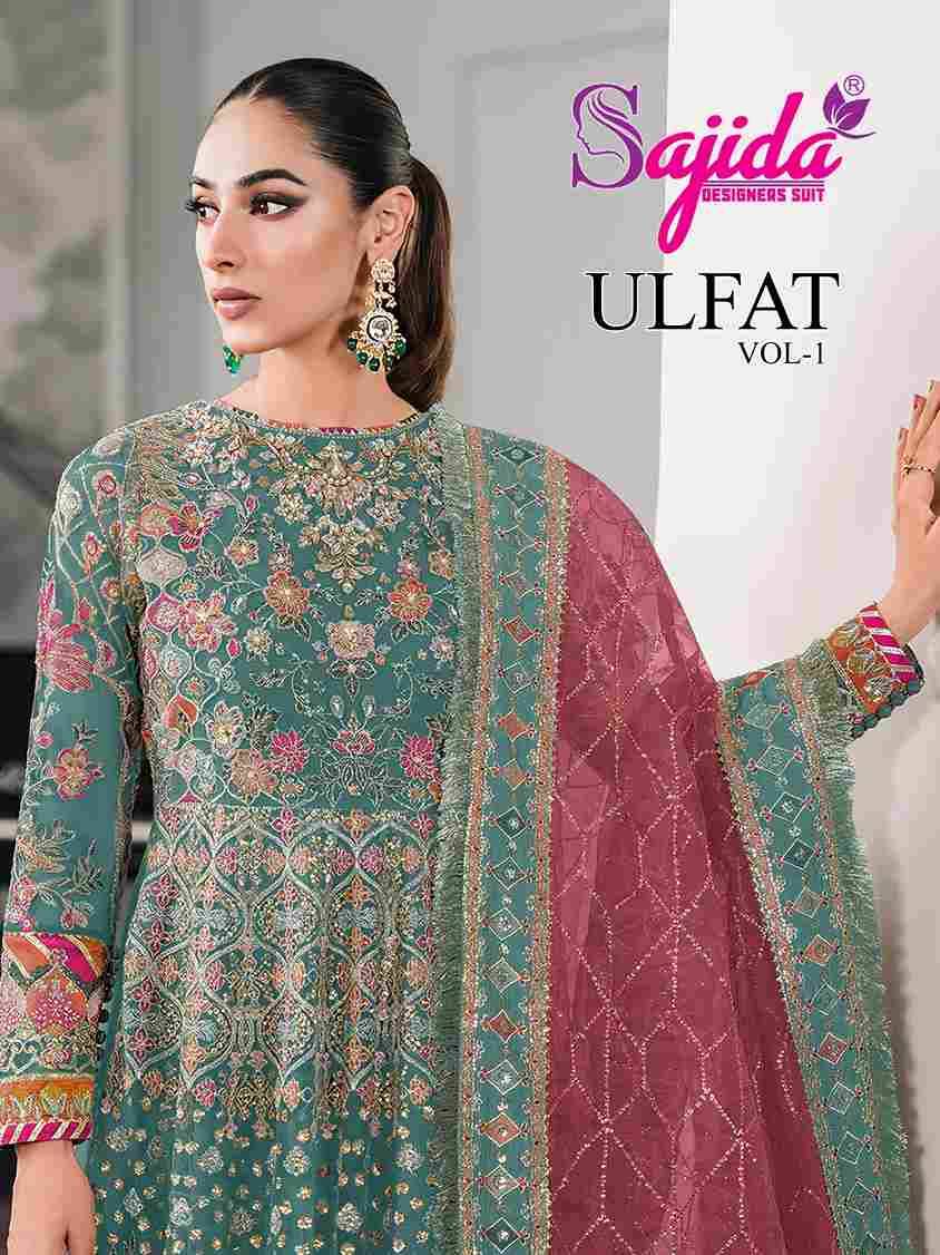 Ulfat Vol-1 By Sajida Designer Suits 1045-A To 1045-D Series Beautiful Pakistani Suits Colorful Stylish Fancy Casual Wear & Ethnic Wear Net Embroidered Dresses At Wholesale Price