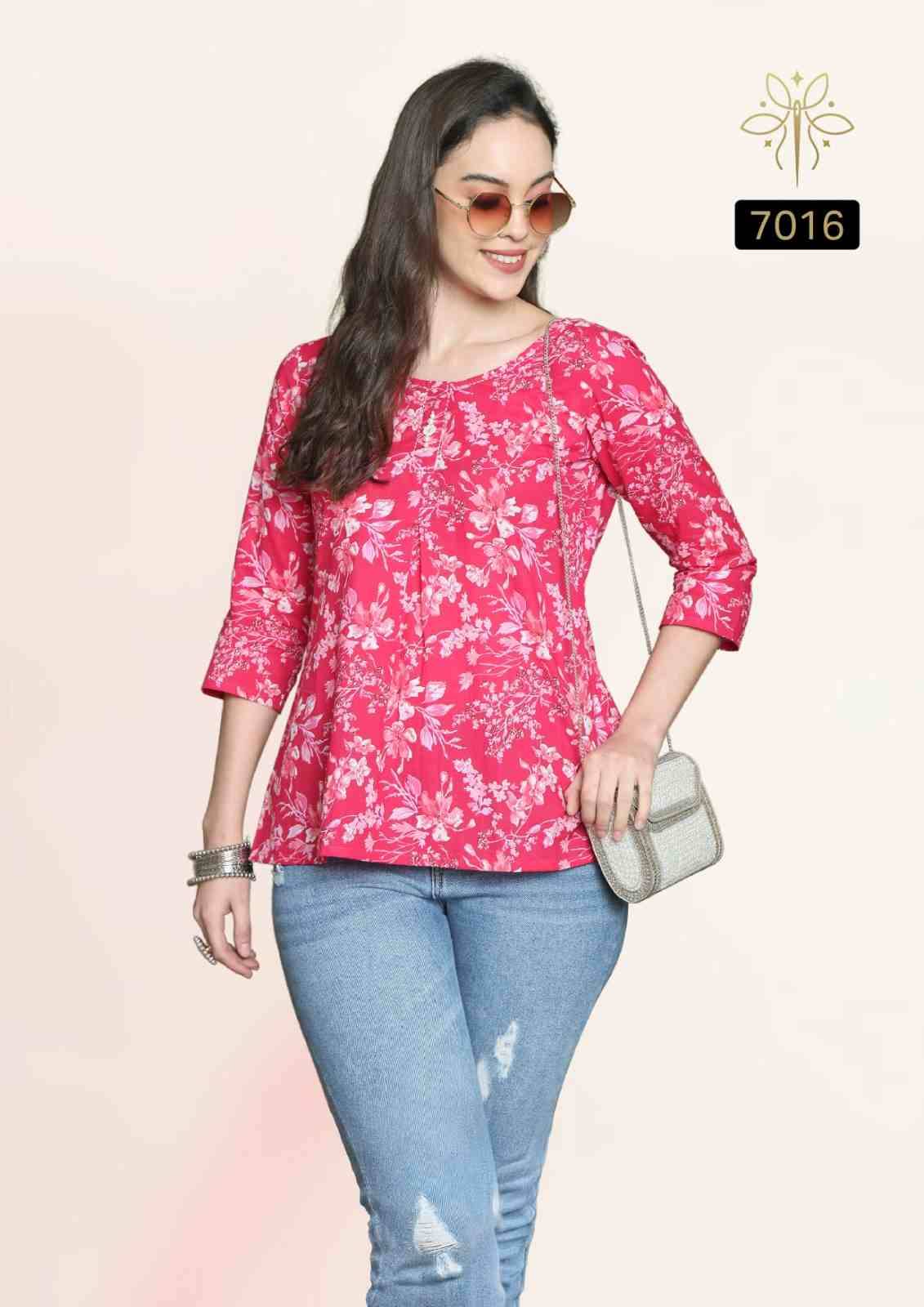 Aaradhya Vol-24 By Rajnandini 7015 To 7022 Series Designer Stylish Fancy Colorful Beautiful Party Wear & Ethnic Wear Collection Pure Cotton Tops At Wholesale Price