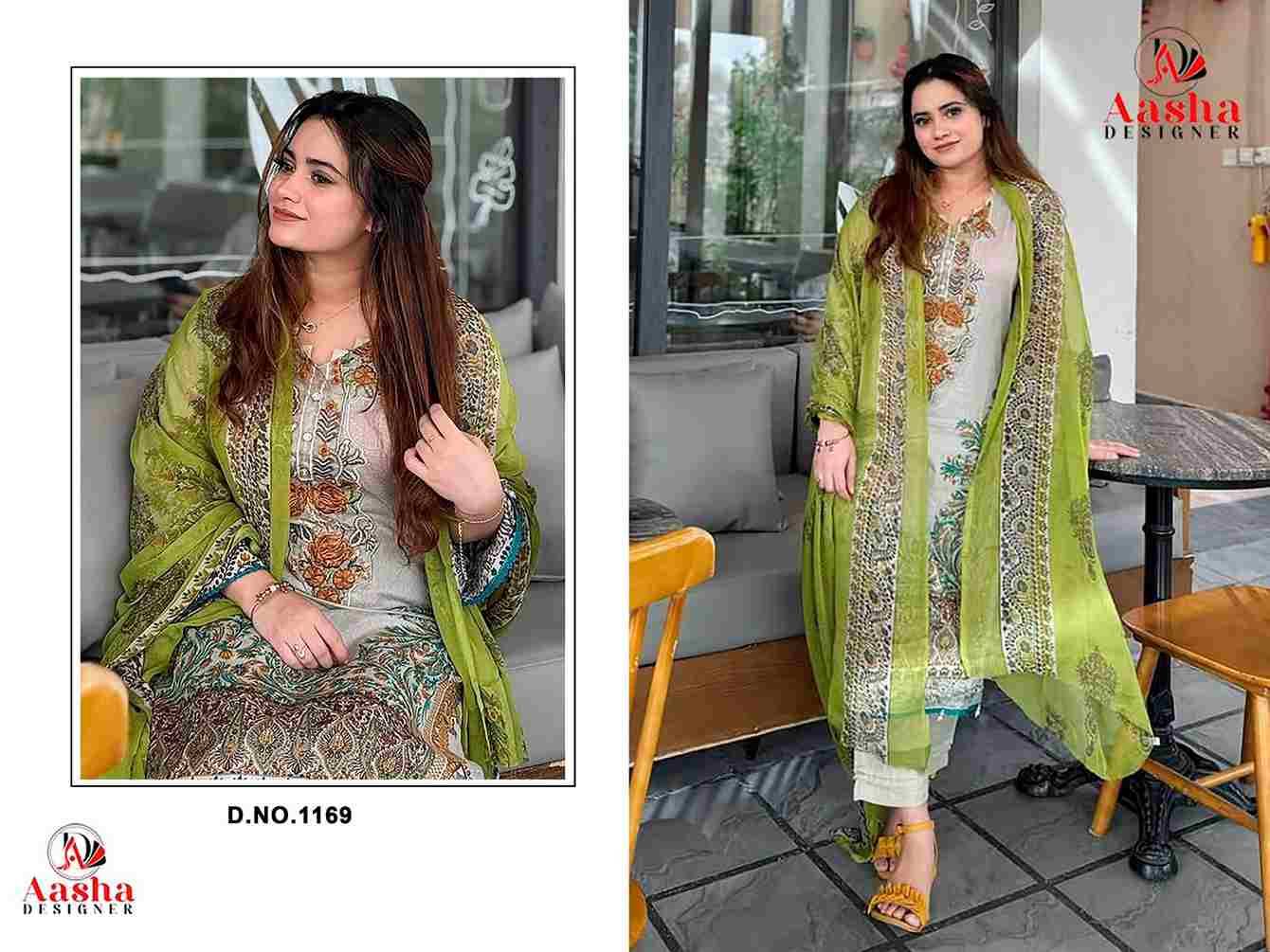 Aasha Hit Design 1169 By Aasha Designer Wholesale Designer Pakistani Suits Collection Beautiful Stylish Fancy Colorful Party Wear & Occasional Wear Pure Cotton Dresses At Wholesale Price