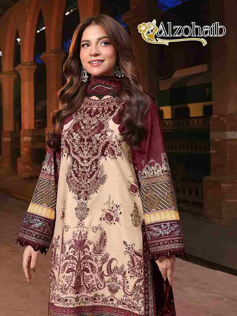 Alzohaib-1287 Colours By Alzohaib 1287-A To 1287-C Series Beautiful Pakistani Suits Stylish Fancy Colorful Party Wear & Occasional Wear Pure Cotton Print Dresses At Wholesale Price