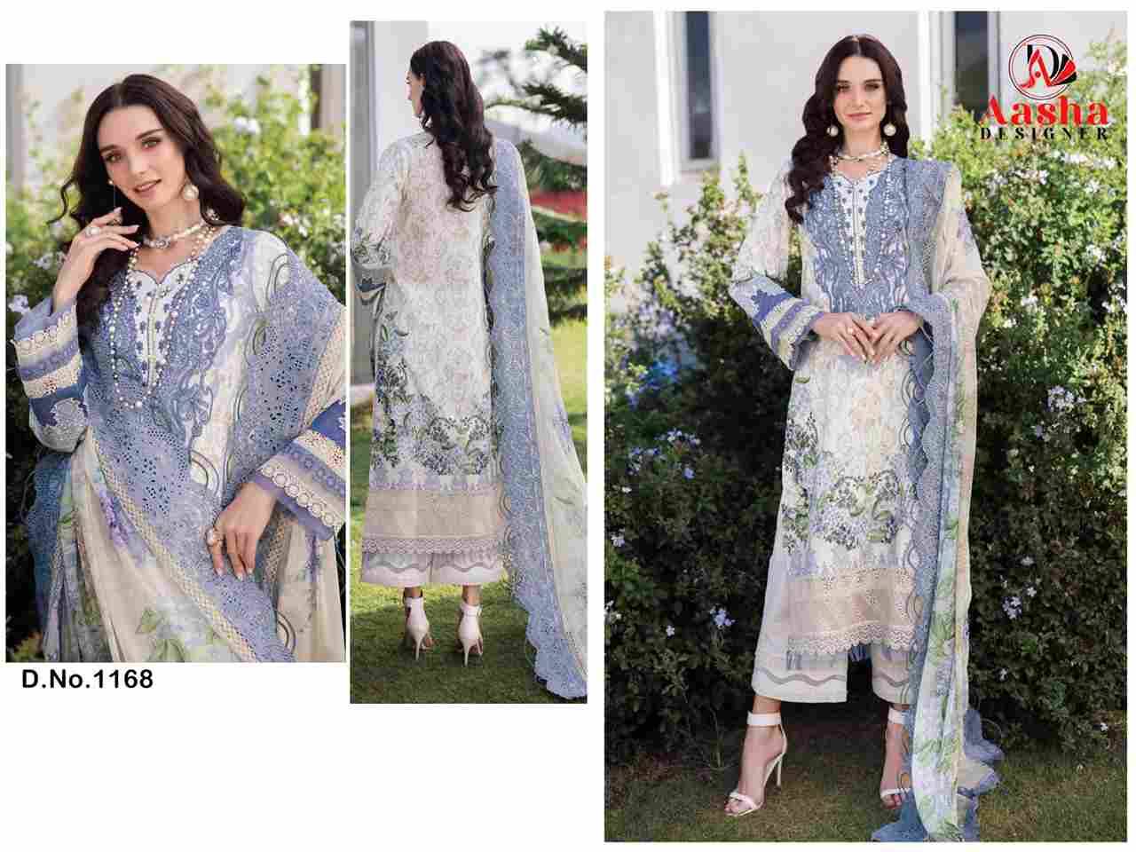 Aasha Hit Design 1168 By Aasha Designer Wholesale Designer Pakistani Suits Collection Beautiful Stylish Fancy Colorful Party Wear & Occasional Wear Pure Cotton Dresses At Wholesale Price