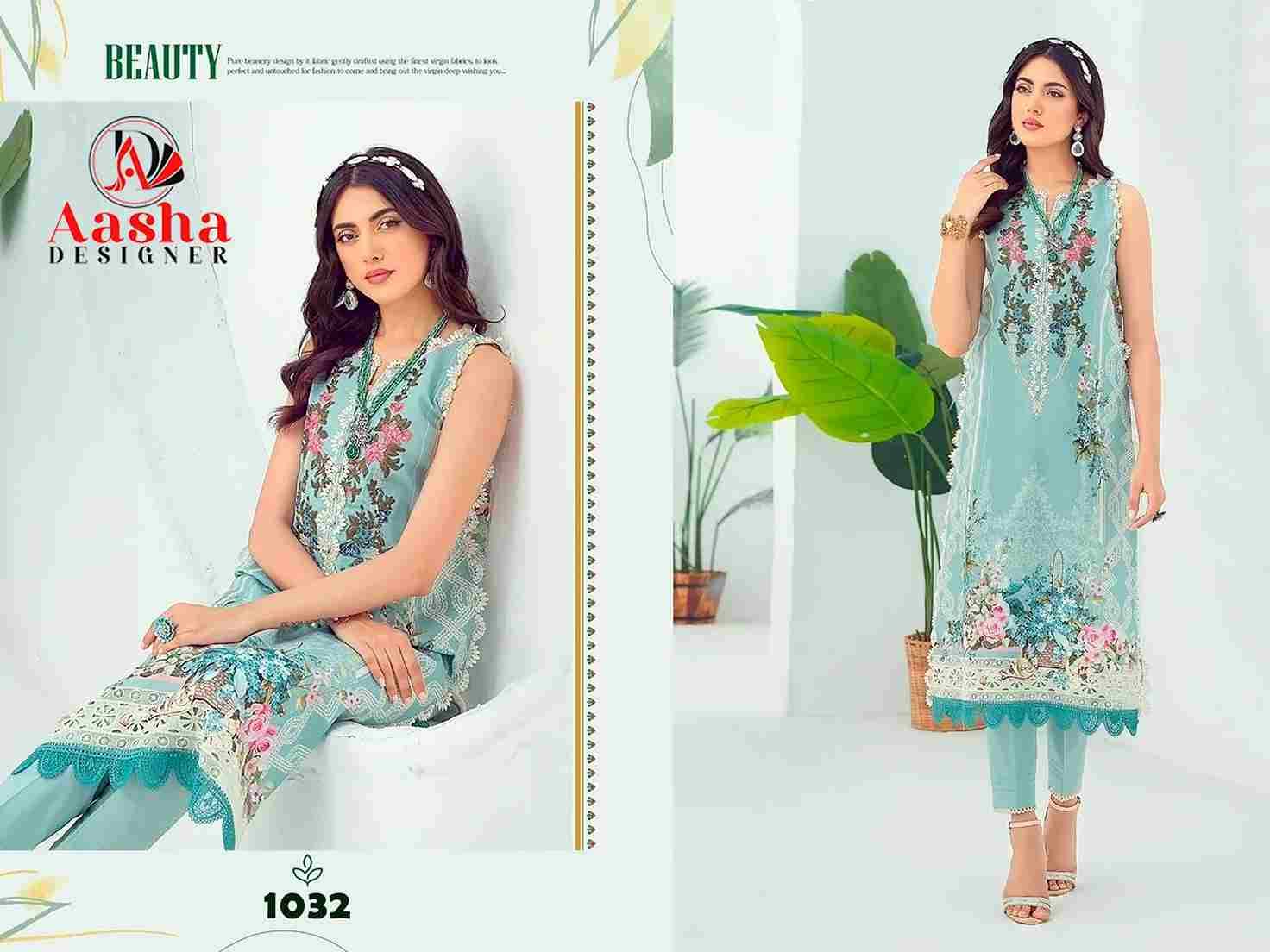 Aasha Hit Design 1032 By Aasha Designer Pakistani Suits Collection Beautiful Stylish Fancy Colorful Party Wear & Occasional Wear Pure Cotton Dresses At Wholesale Price
