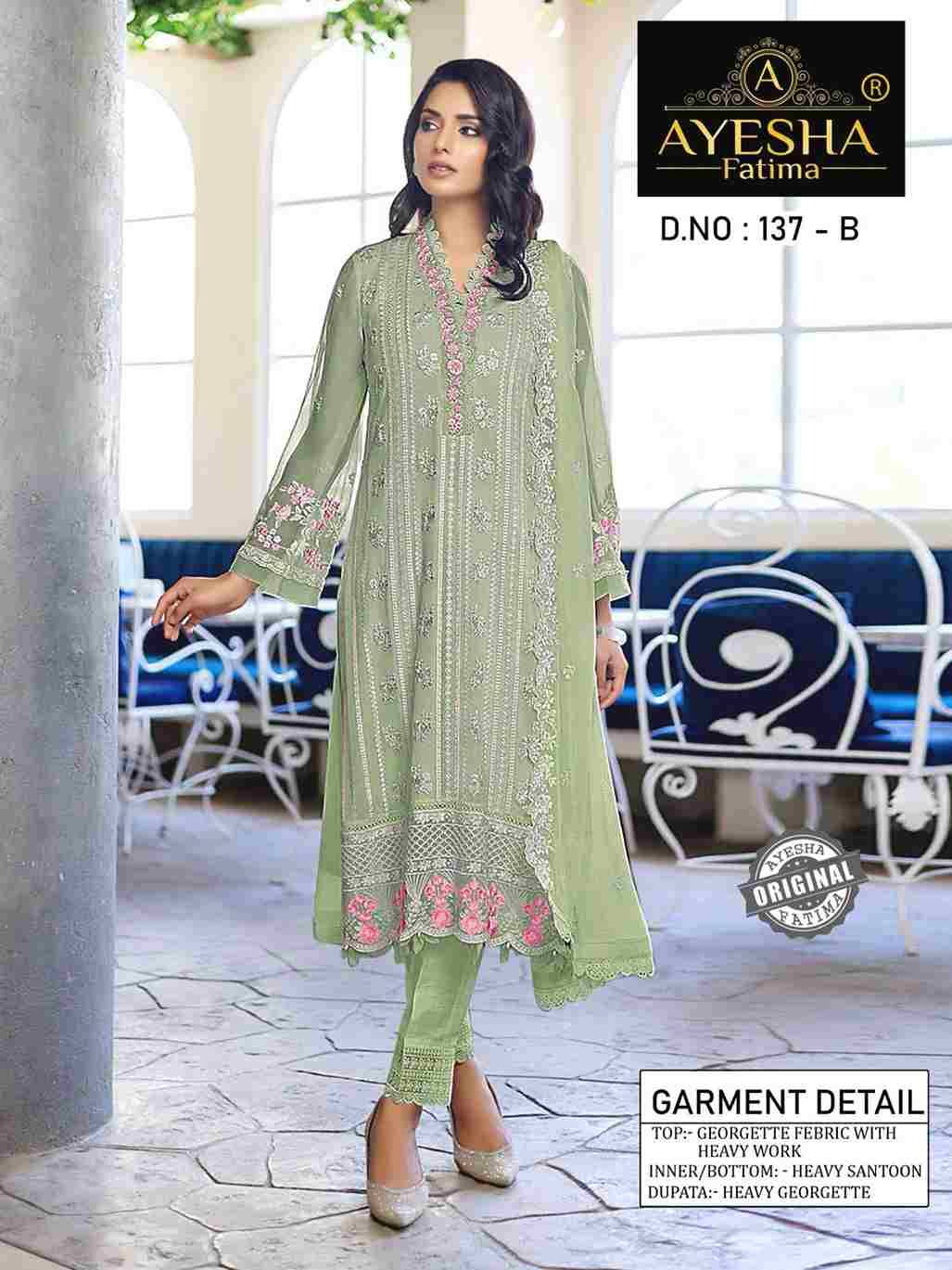 AF-137 Colours By Ayesha Fatima 137-A To 137-F Series Beautiful Pakistani Suits Colorful Stylish Fancy Casual Wear & Ethnic Wear Heavy Georgette Dresses At Wholesale Price