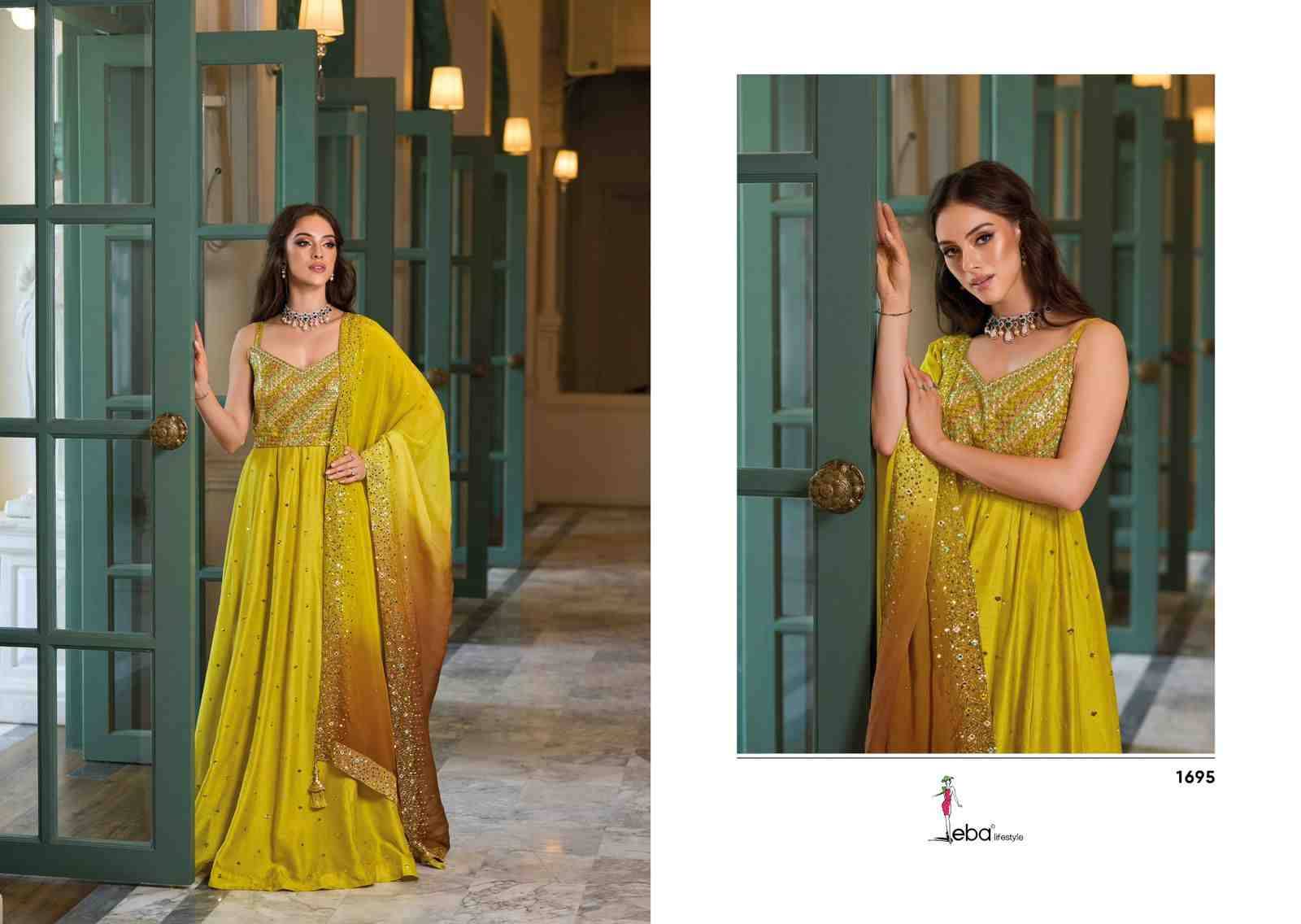 Arisha Hit Design 1695 By Eba Lifestyle Designer Stylish Fancy Colorful Beautiful Party Wear & Ethnic Wear Collection Premium Silk Gowns With Dupatta At Wholesale Price
