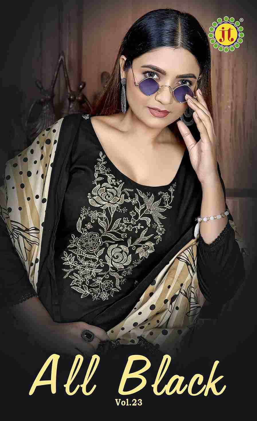 All Black Vol-23 By JT 23001 To 23005 Series Beautiful Festive Suits Colorful Stylish Fancy Casual Wear & Ethnic Wear Rayon Dresses At Wholesale Price