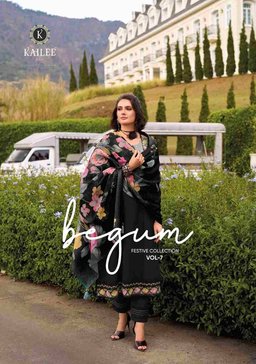 Begum Vol-7 By Kailee 44901 To 44905 Series Festive Suits Beautiful Fancy Colorful Stylish Party Wear & Occasional Wear Pure Cotton With Work Dresses At Wholesale Price