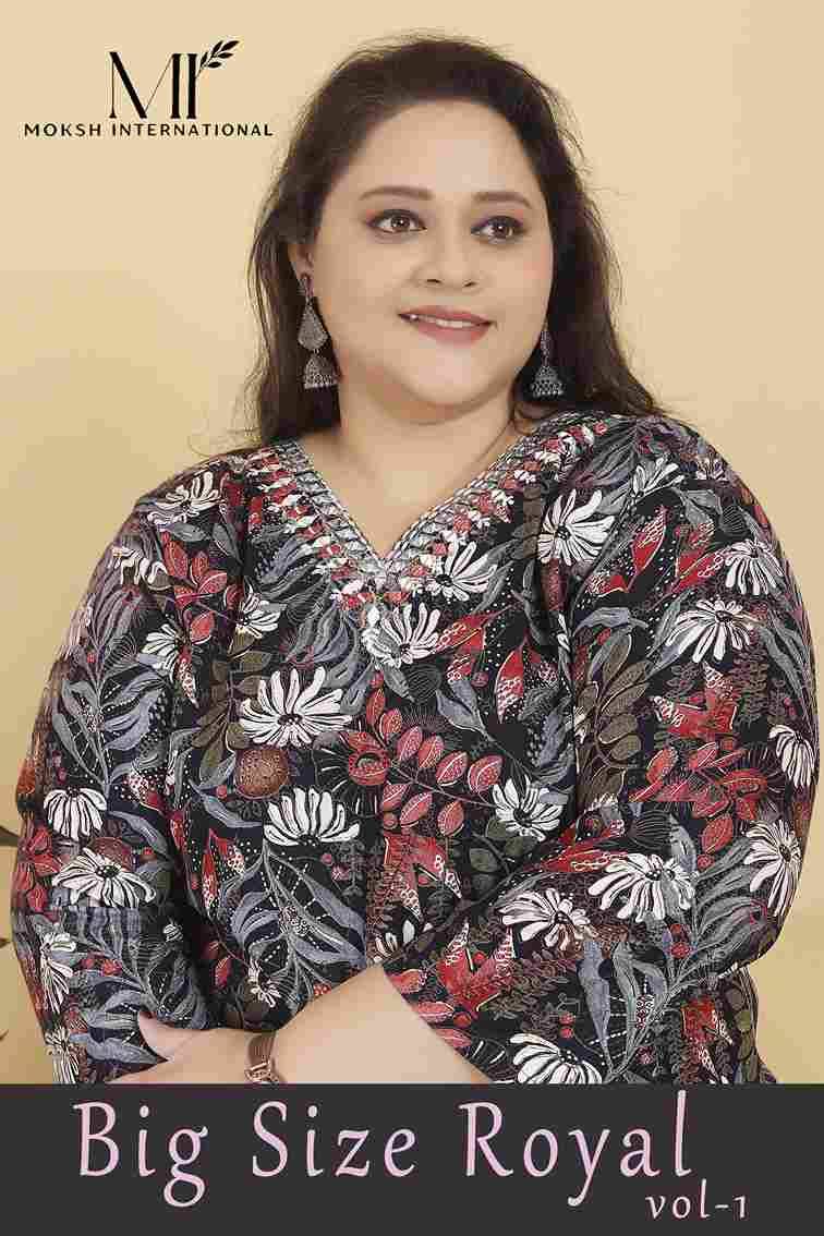 Big Size Royal Vol-1 By Moksh International 8644 To 8646 Series Beautiful Stylish Festive Suits Fancy Colorful Casual Wear & Ethnic Wear & Ready To Wear Rayon Print Dresses At Wholesale Price