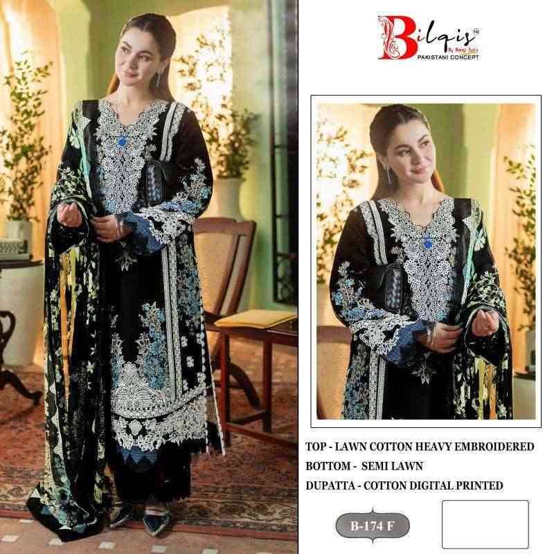 Bilqis 174 Colours Vol-2 By Bilqis 174-E To 174-H Series Beautiful Pakistani Suits Stylish Fancy Colorful Party Wear & Occasional Wear Cotton Lawn Embroidery Dresses At Wholesale Price