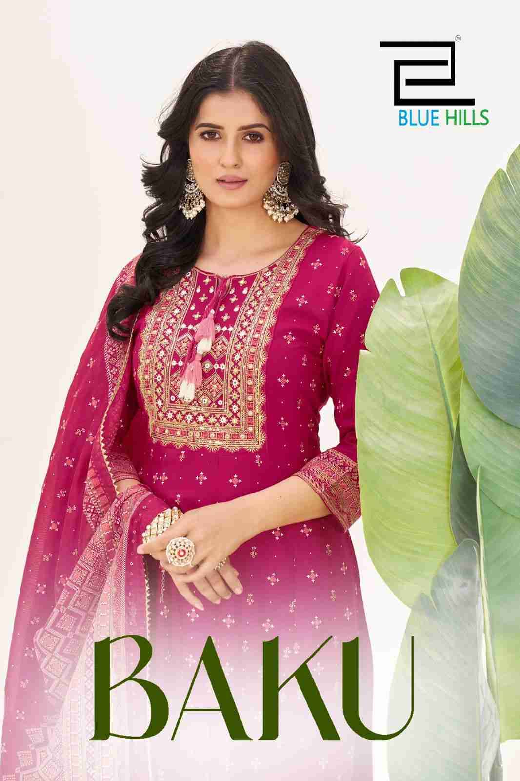Baku By Blue Hills 1001 To 1006 Series Beautiful Festive Suits Colorful Stylish Fancy Casual Wear & Ethnic Wear Rayon With Work Dresses At Wholesale Price