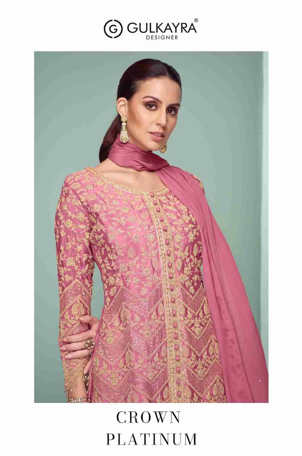 Crown Platinum By Gulkayra Designer 7509-A To 7509-D Series Beautiful Festive Suits Colorful Stylish Fancy Casual Wear & Ethnic Wear Pure Chinnon Print Dresses At Wholesale Price