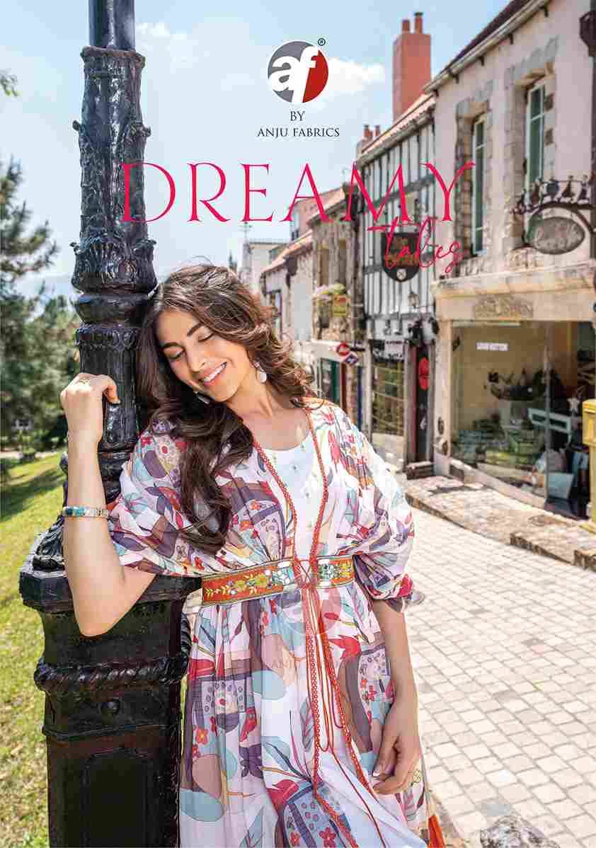 Dreamy Tales By Anju Fabrics 3051 To 3056 Series Designer Stylish Fancy Colorful Beautiful Party Wear & Ethnic Wear Collection Mal Cotton Kurtis With Jacket At Wholesale Price