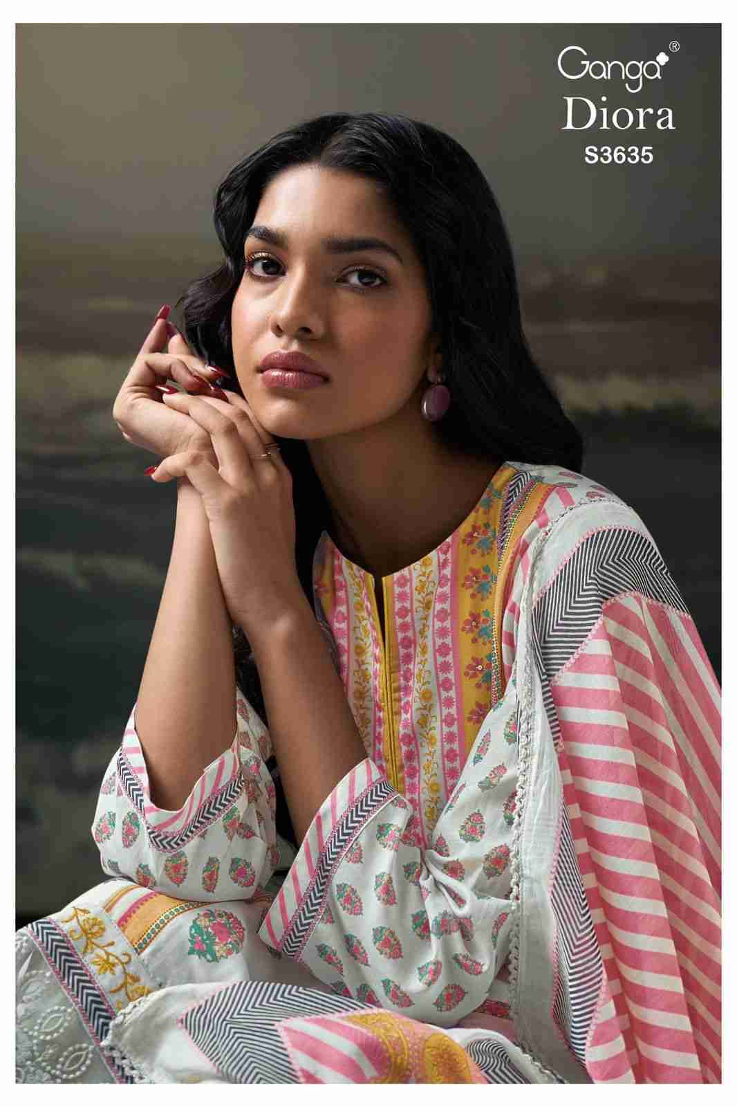Diora-3635 By Ganga Fashion 3635-A To 3635-D Series Beautiful Festive Suits Colorful Stylish Fancy Casual Wear & Ethnic Wear Pure Cotton Dresses At Wholesale Price