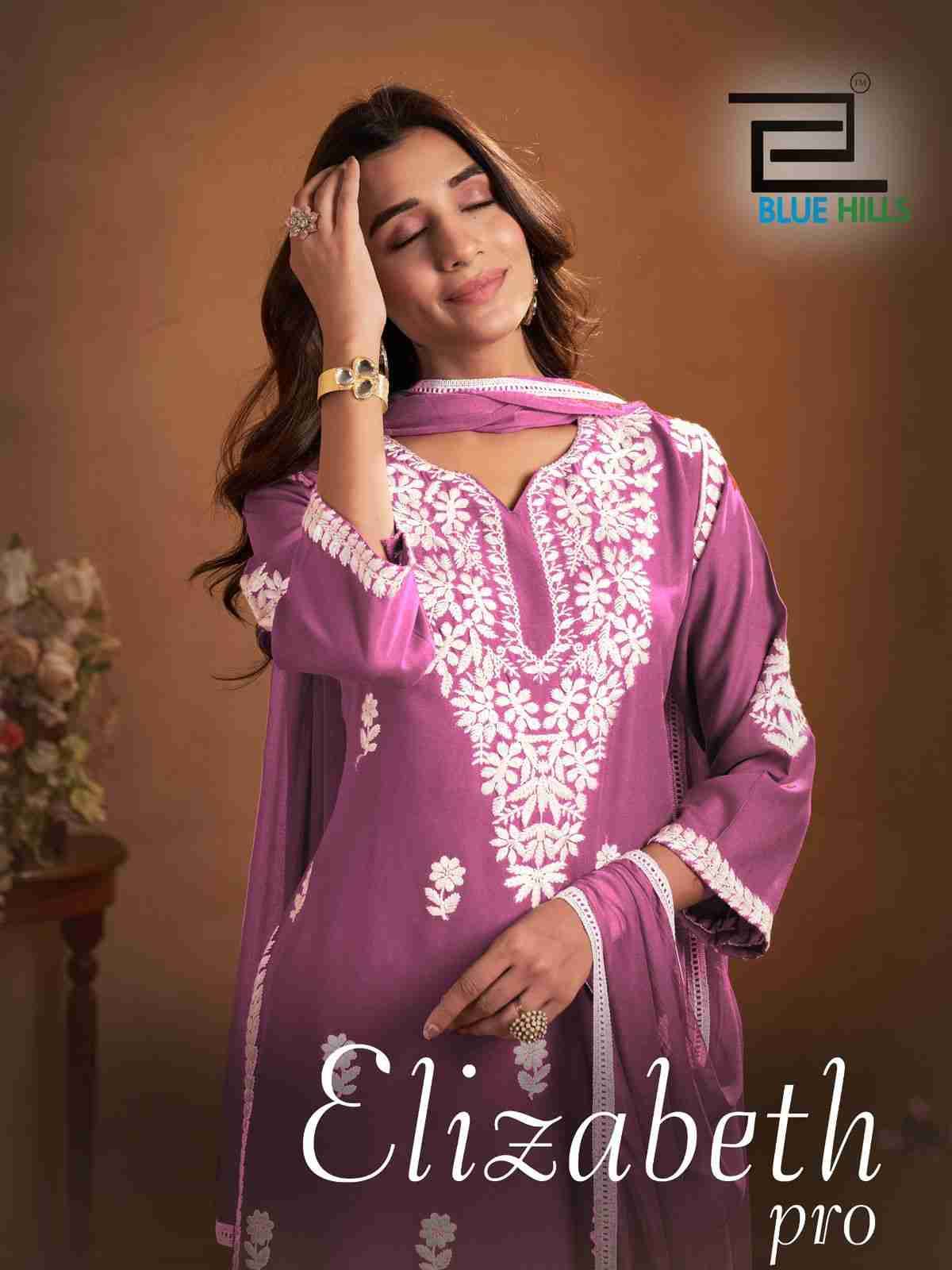 Elizabeth Pro By Blue Hills 1001 To 1004 Series Beautiful Festive Suits Colorful Stylish Fancy Casual Wear & Ethnic Wear Rayon With Work Dresses At Wholesale Price