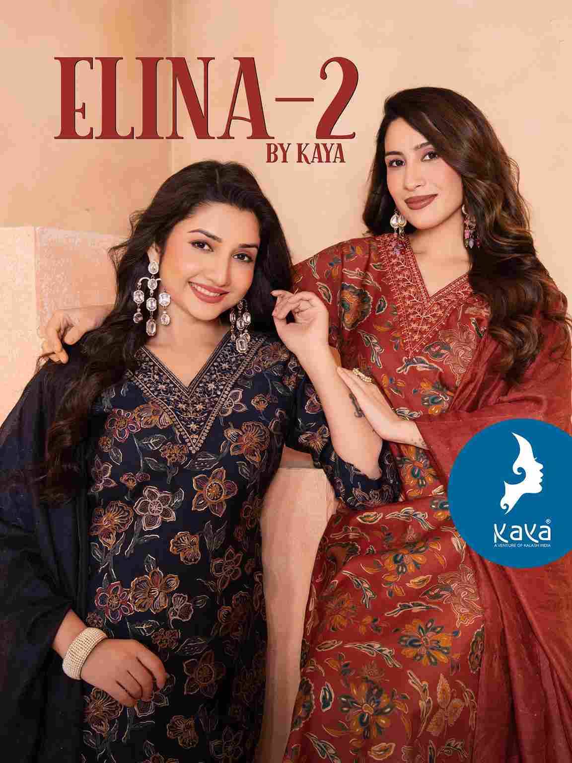 Elina Vol-2 By Kaya 01 To 06 Series Beautiful Stylish Festive Suits Fancy Colorful Casual Wear & Ethnic Wear & Ready To Wear Vertican Print Dresses At Wholesale Price