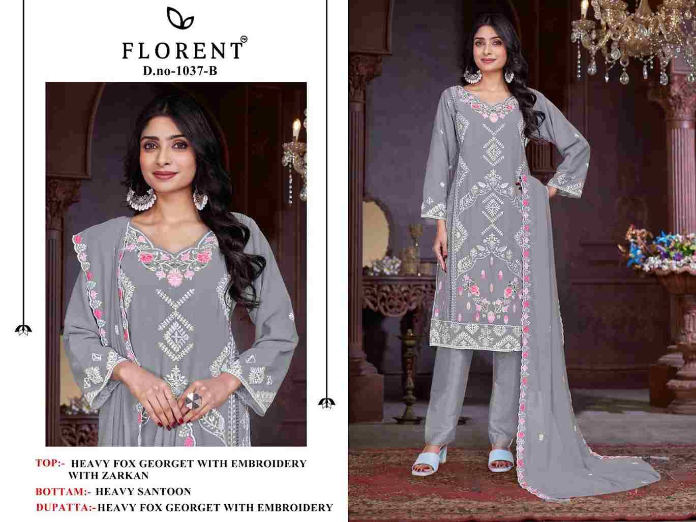 Florent 1037 Colours By Fashid Wholesale 1037-A To 1037-D Series Beautiful Pakistani Suits Stylish Fancy Colorful Party Wear & Occasional Wear Faux Georgette Dresses At Wholesale Price