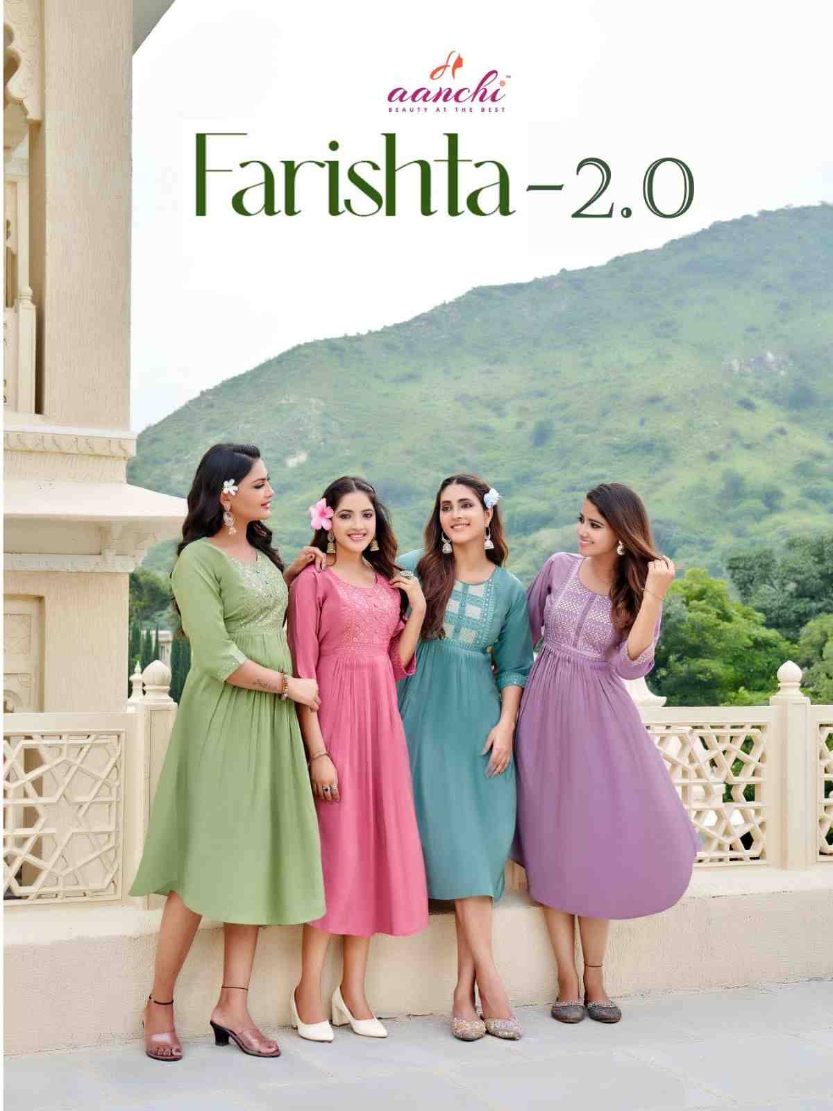 Farishta Vol-2 By Aanchi 1001 To 1004 Series Designer Stylish Fancy Colorful Beautiful Party Wear & Ethnic Wear Collection Roman Shimmer Kurtis At Wholesale Price