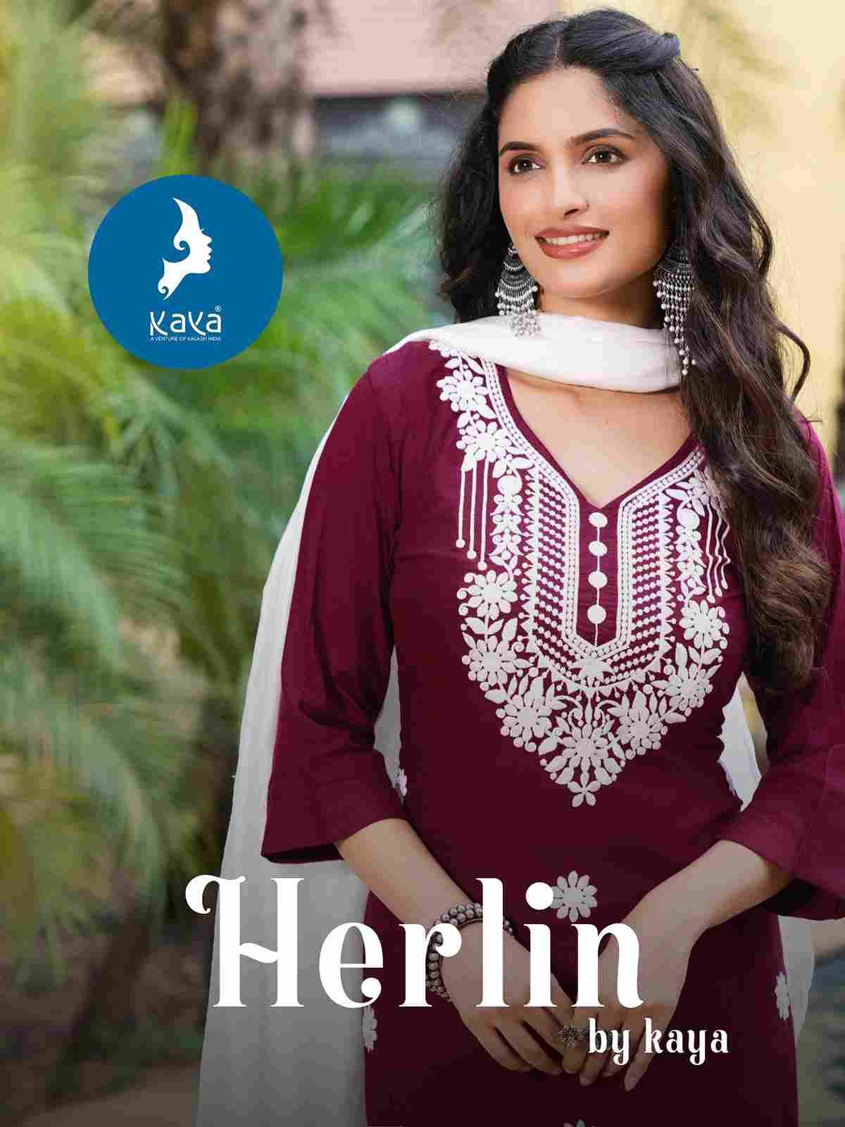 Herlin By Kaya 01 To 06 Series Beautiful Festive Suits Colorful Stylish Fancy Casual Wear & Ethnic Wear Rayon Slub Dresses At Wholesale Price