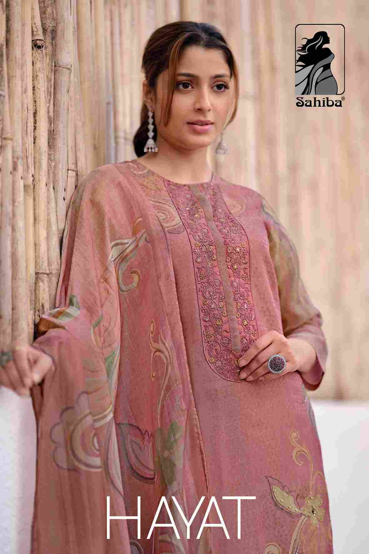 Hayat By Sahiba Fabrics Beautiful Festive Suits Colorful Stylish Fancy Casual Wear & Ethnic Wear Organza Tissue Jacquard Dresses At Wholesale Price