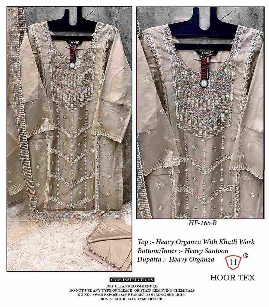 Hoor Tex Hit Design HF-165 Colours By Hoor Tex HF-165-A To HF-165-D Series Designer Festive Pakistani Suits Collection Beautiful Stylish Fancy Colorful Party Wear & Occasional Wear Heavy Organza Embroidered Dresses At Wholesale Price