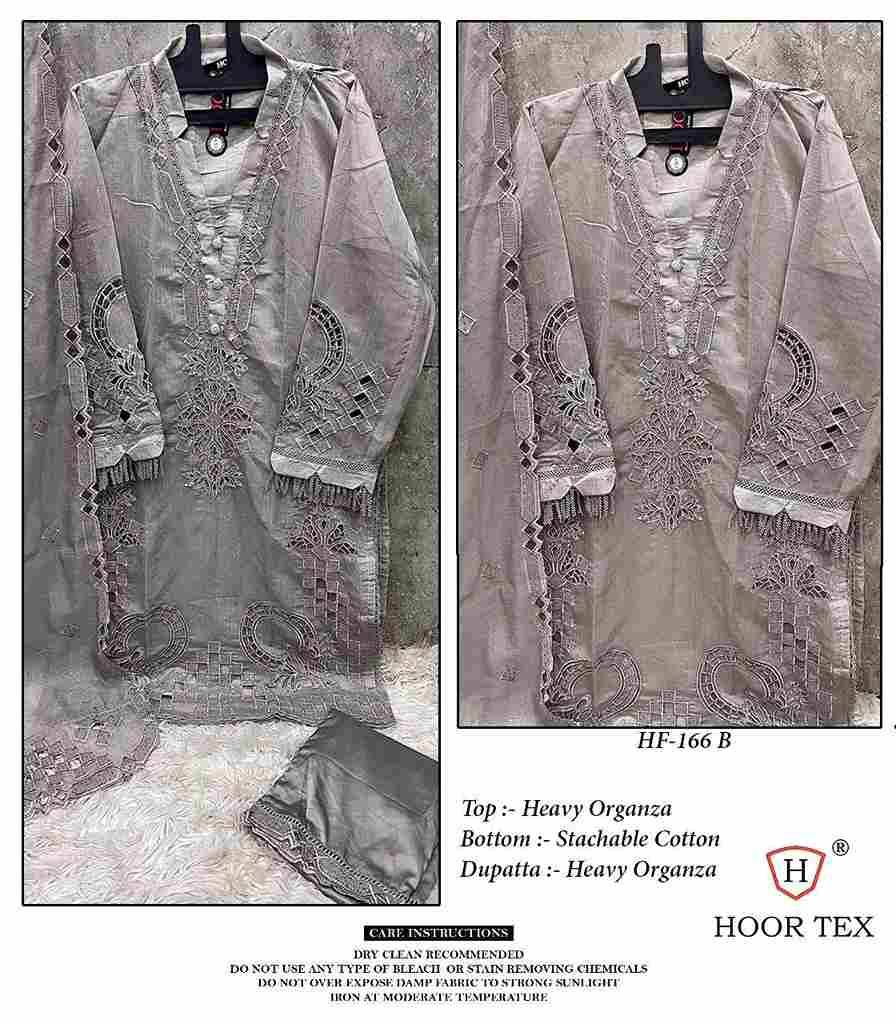 Hoor Tex Hit Design HF-166 Colours By Hoor Tex HF-166-A To HF-166-D Series Designer Festive Pakistani Suits Collection Beautiful Stylish Fancy Colorful Party Wear & Occasional Wear Heavy Organza Embroidered Dresses At Wholesale Price