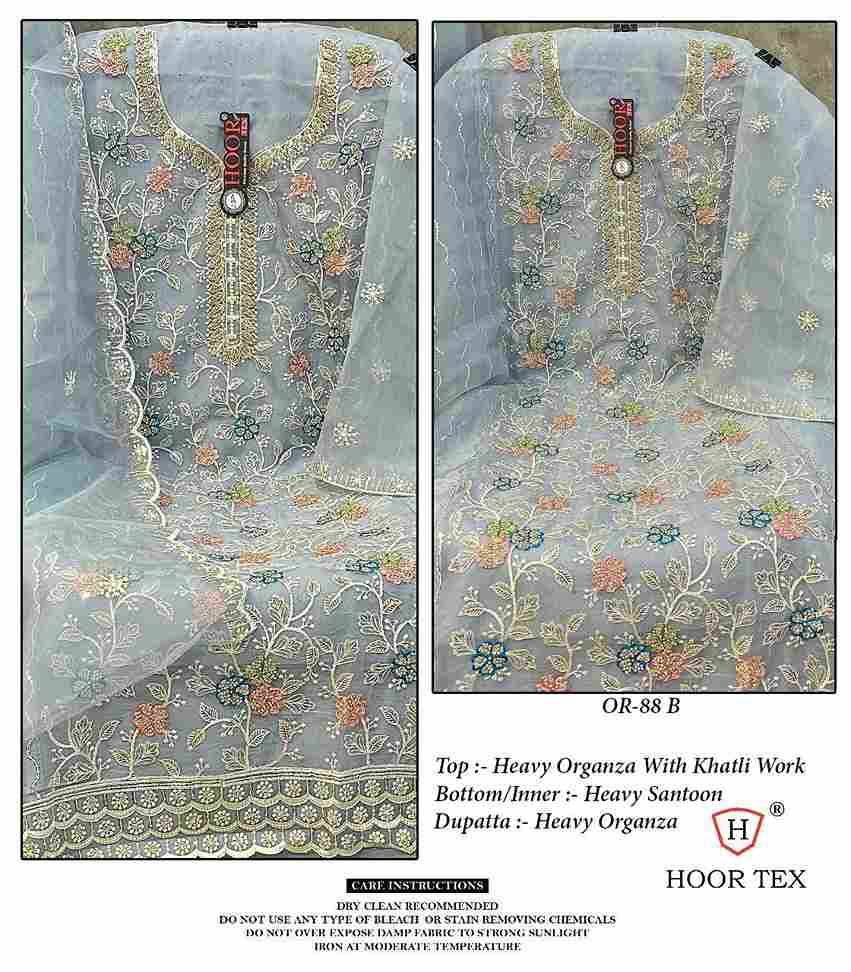 Hoor Tex Hit Design OR-88 Colours By Hoor Tex OR-88-A To OR-88-D Series Beautiful Pakistani Suits Stylish Colorful Fancy Casual Wear & Ethnic Wear Heavy Organza Embroidered Dresses At Wholesale Price