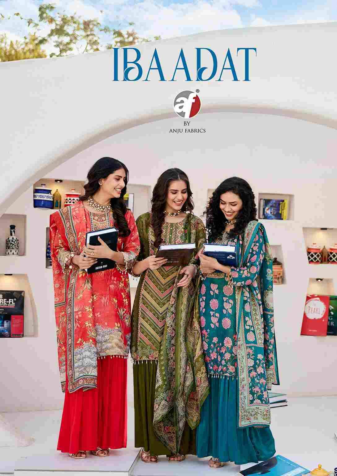 Ibaadat By Anju Fabrics 4161 To 4165 Series Designer Sharara Suits Collection Beautiful Stylish Fancy Colorful Party Wear & Occasional Wear Kanjivaram Silk Dresses At Wholesale Price