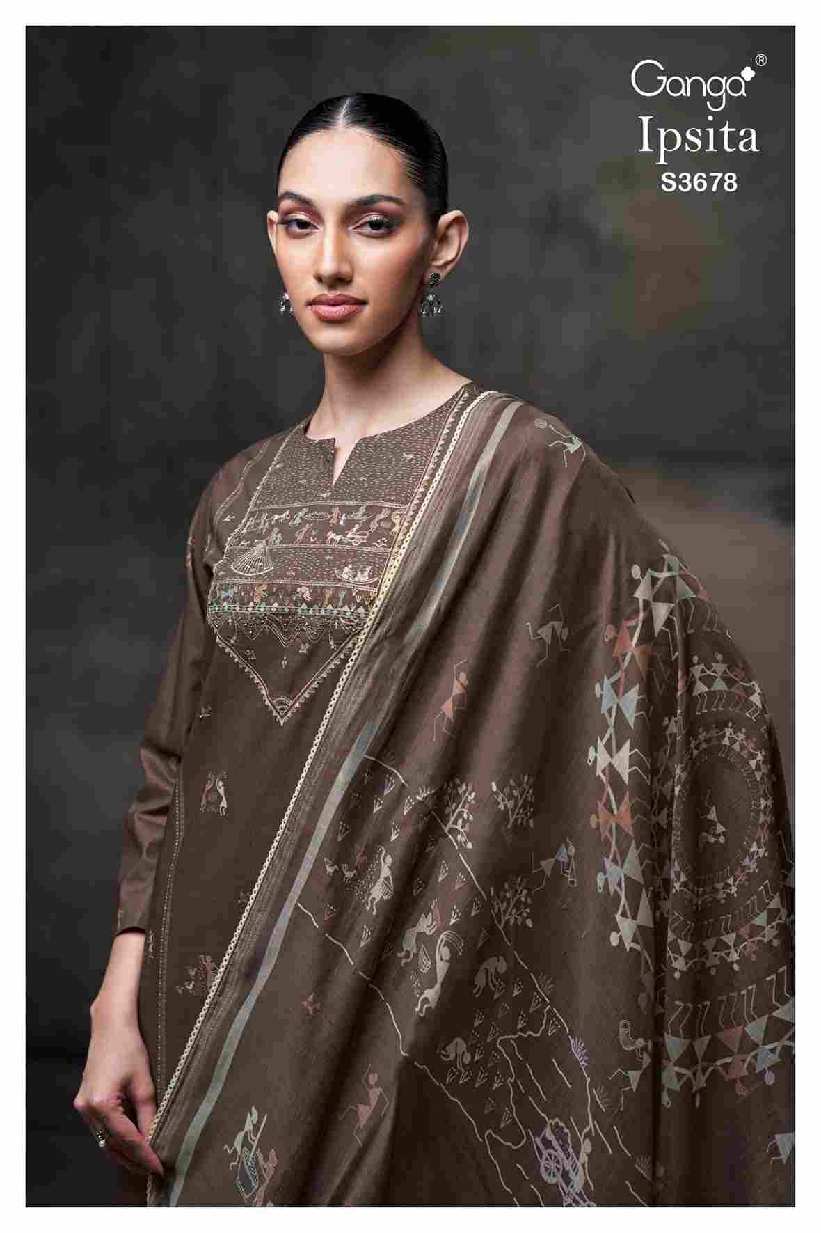 Ipsita-3678 By Ganga Fashion 3678-A To 3678-D Series Beautiful Festive Suits Colorful Stylish Fancy Casual Wear & Ethnic Wear Pure Cotton Dresses At Wholesale Price