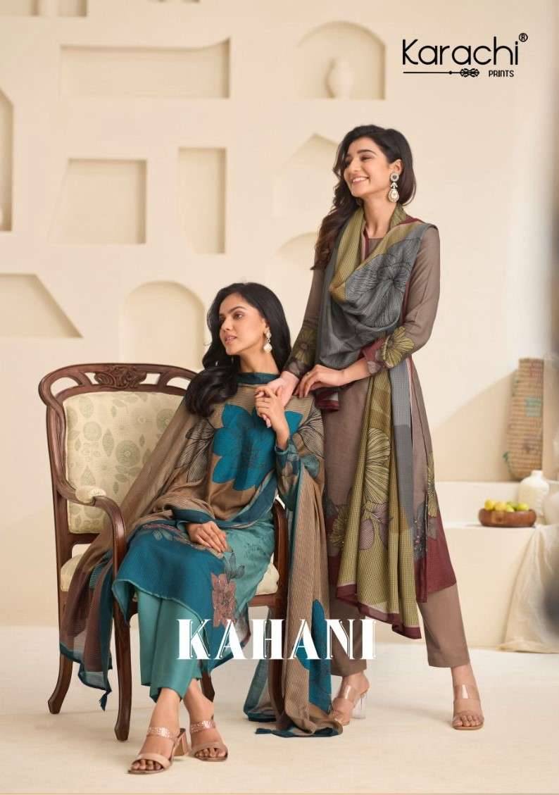 Kahani  By Karachi Prints 94001 To 94004 Series Festive Suits Beautiful Fancy Colorful Stylish Party Wear & Occasional Wear Pure Viscose Muslin Dresses At Wholesale Price