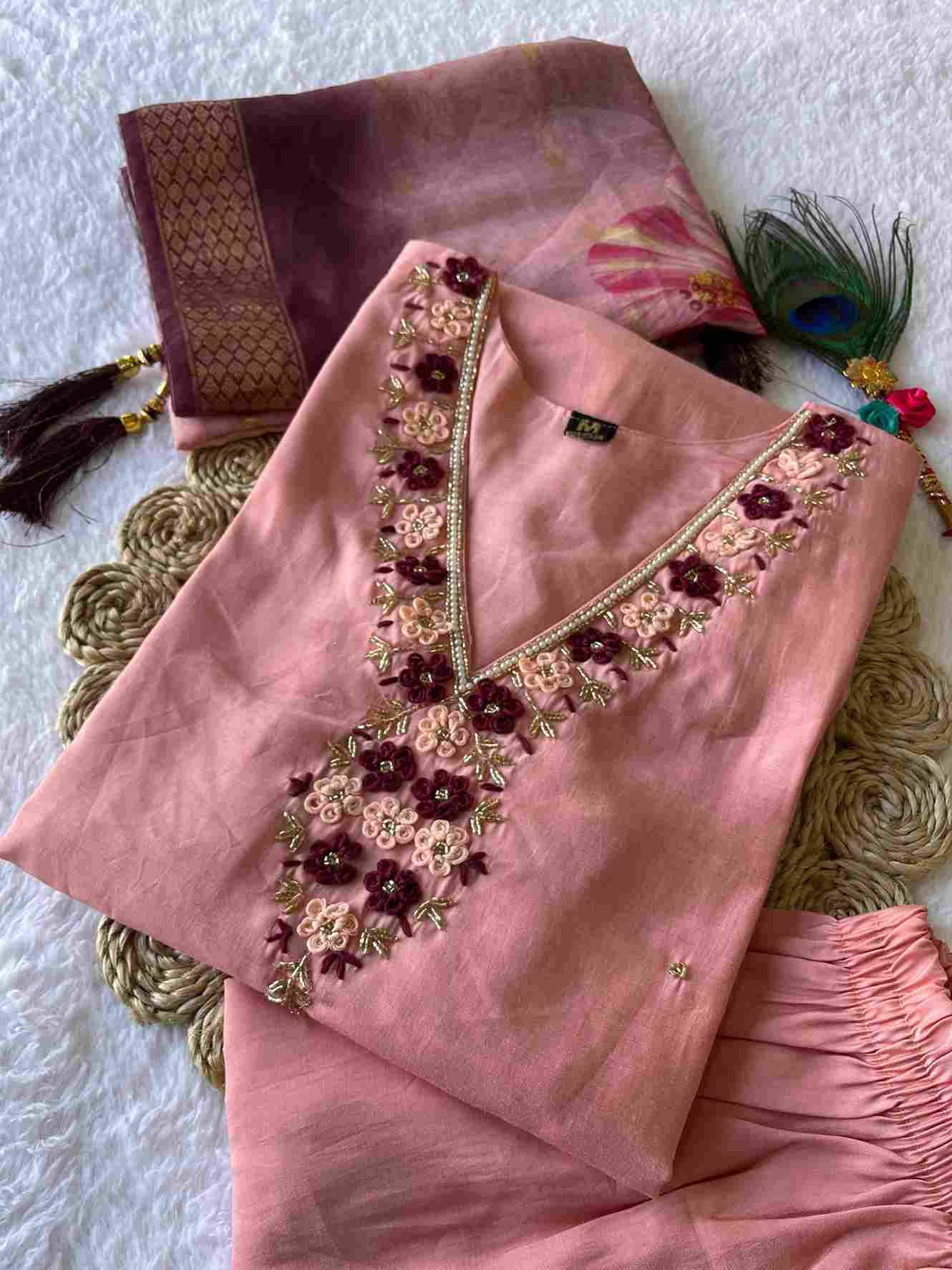 Kr-331 By Fashid Wholesale Designer Festive Suits Collection Beautiful Stylish Fancy Colorful Party Wear & Occasional Wear Roman Silk Kurti With Pent At Wholesale Price