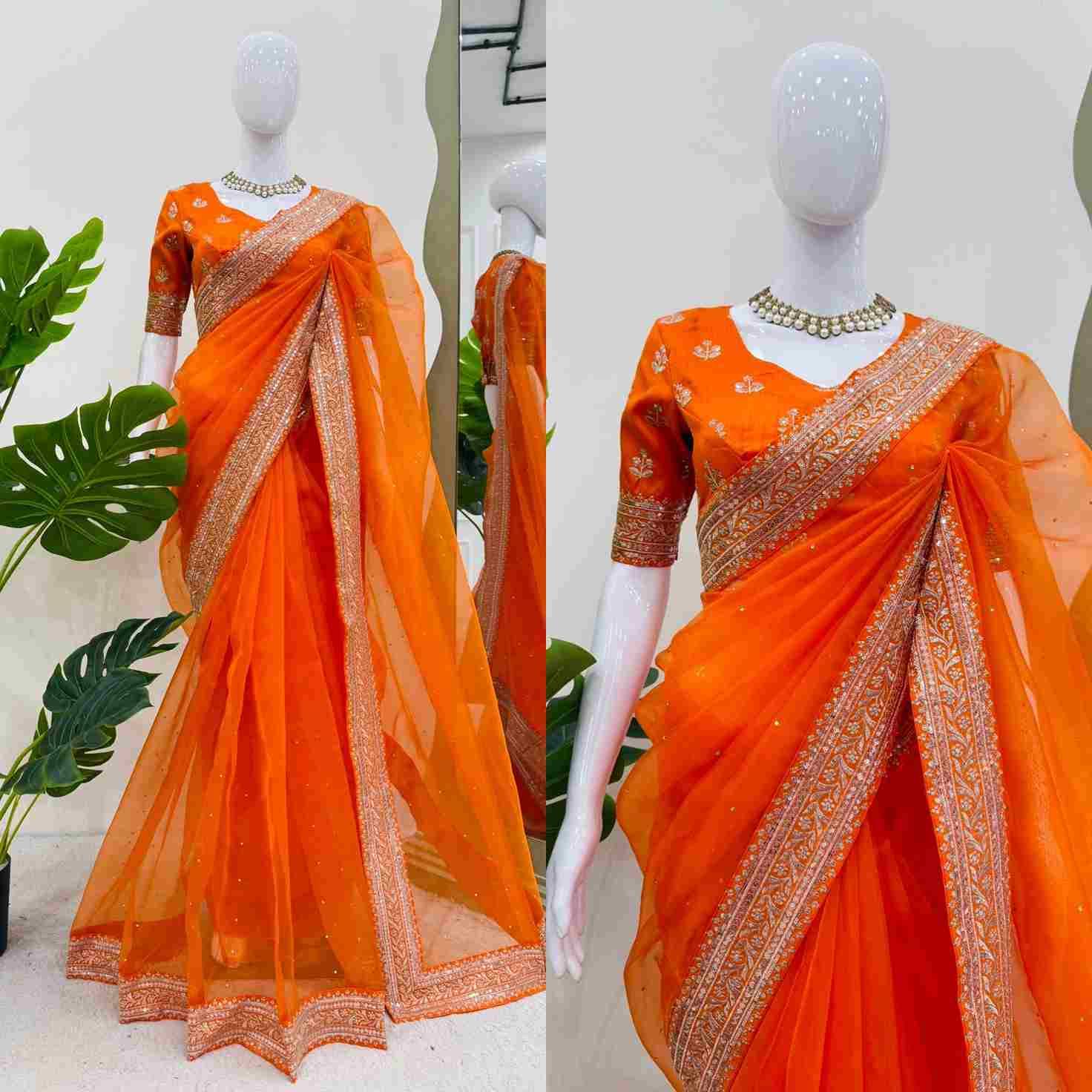 K-596 By Fashid Wholesale Indian Traditional Wear Collection Beautiful Stylish Fancy Colorful Party Wear & Occasional Wear Heavy Organza Silk Sarees At Wholesale Price