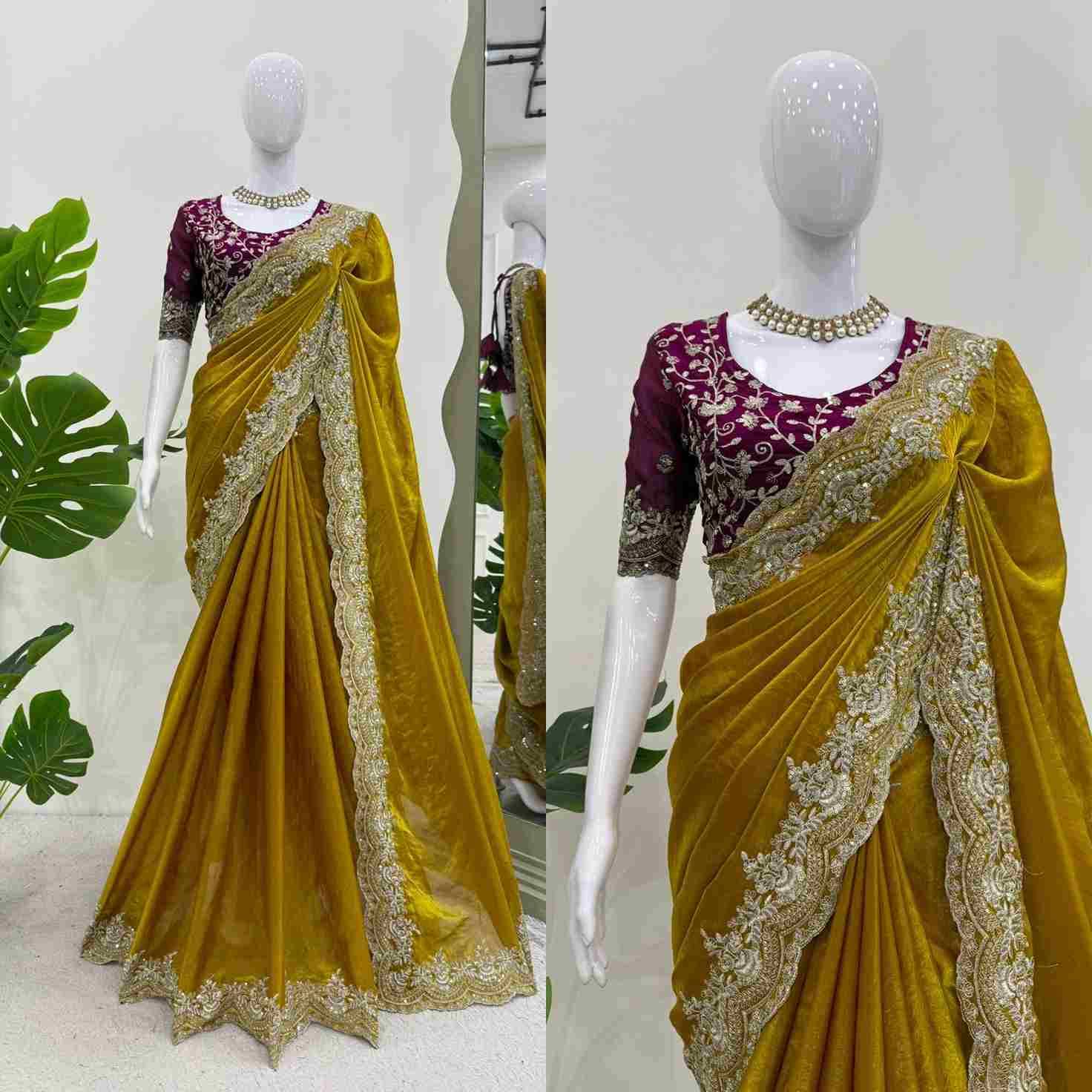 K-594 By Fashid Wholesale Indian Traditional Wear Collection Beautiful Stylish Fancy Colorful Party Wear & Occasional Wear Heavy Organza Silk Sarees At Wholesale Price