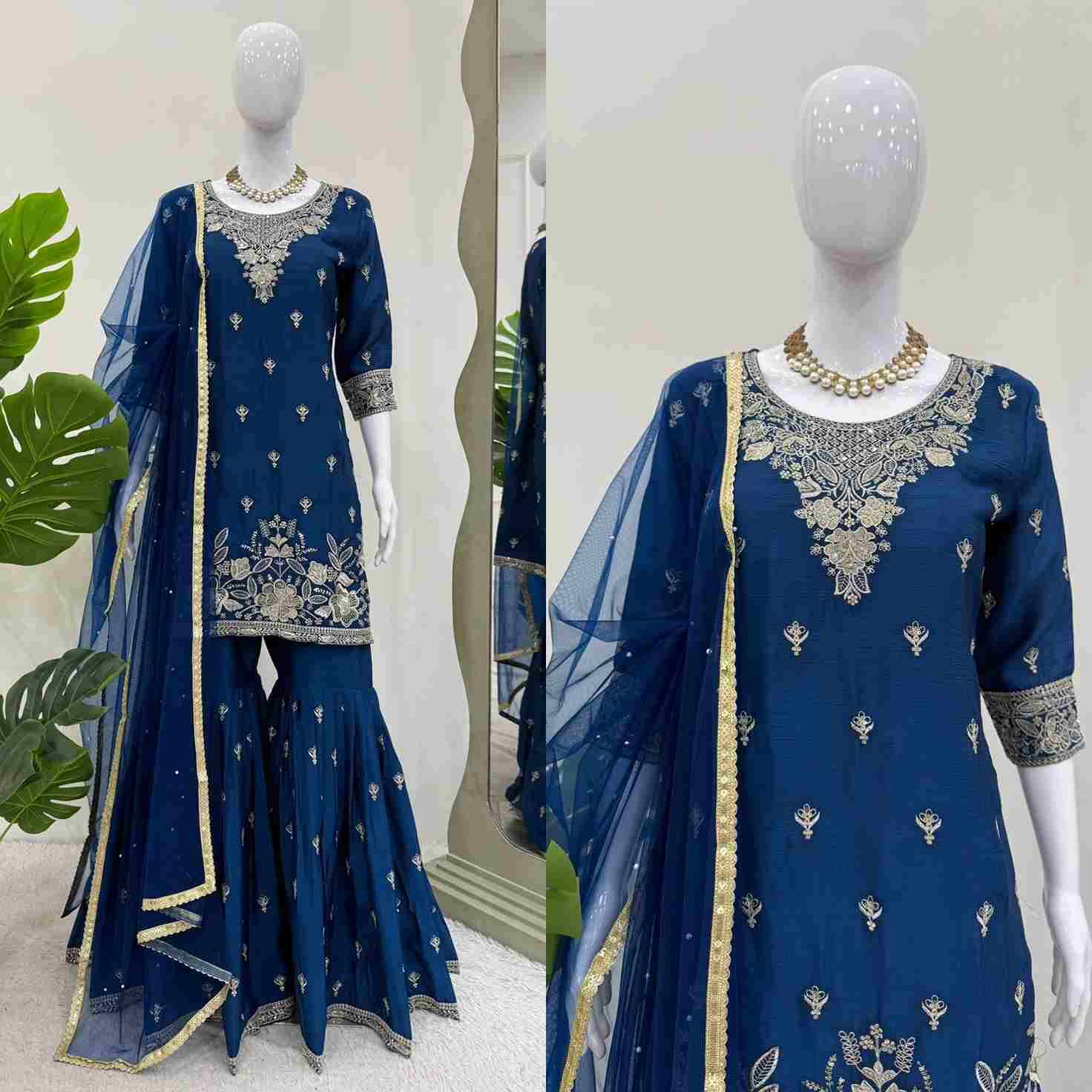 K-1510 By Fashid Wholesale 01 To 03 Sharara Suits Beautiful Fancy Colorful Stylish Party Wear & Occasional Wear Heavy Chinnon Dresses At Wholesale Price