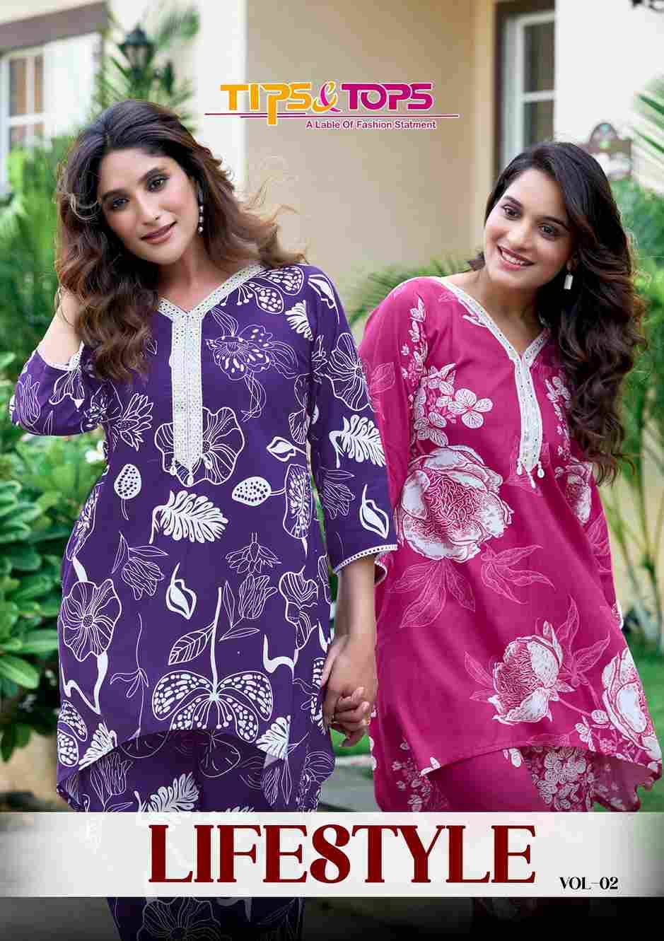 Lifestyle Vol-2 By Tips And Tops 2001 To 2006 Series Designer Stylish Fancy Colorful Beautiful Party Wear & Ethnic Wear Collection Rayon Print Co-Ord At Wholesale Price