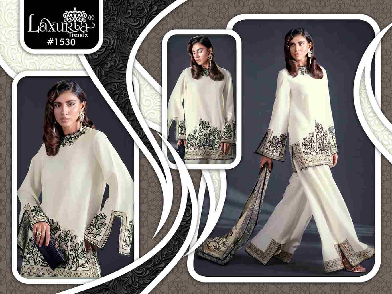 Luxuria Trendz Hit Design 1530 By Luxuria Beautiful Pakistani Suits Stylish Fancy Colorful Party Wear & Occasional Wear Jam Satin Embroidered Dresses At Wholesale Price