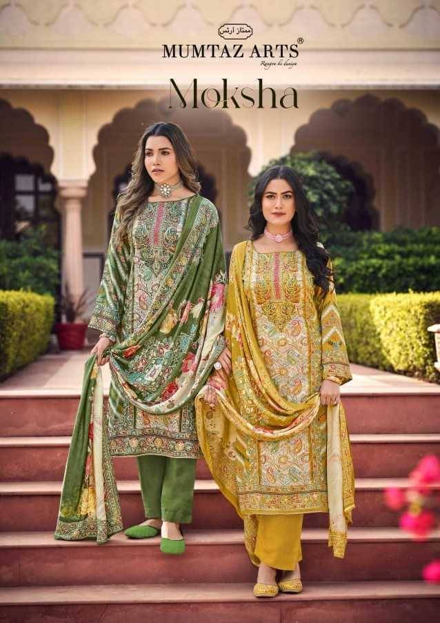 Moksha By Mumtaz Arts 101 To 104 Series Designer Festive Suits Collection Beautiful Stylish Fancy Colorful Party Wear & Occasional Wear Pure Jam Satin Dresses At Wholesale Price