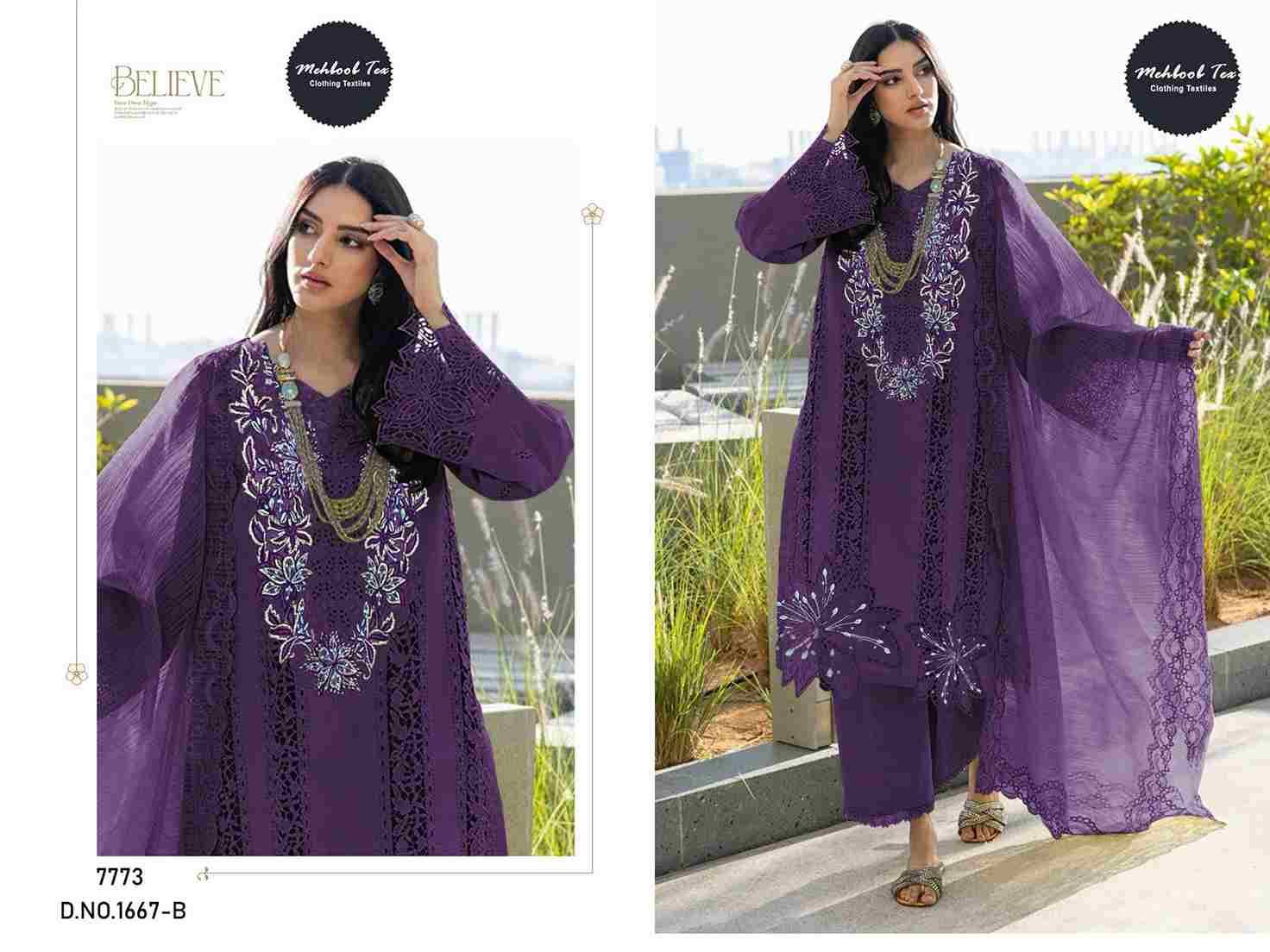 Mehboob Tex Hit Design 1667 Colours By Mehboob Tex 1667-A To 1667-B Series Beautiful Winter Collection Pakistani Suits Stylish Fancy Colorful Casual Wear & Ethnic Wear Cotton Lawn With Embroidery Dresses At Wholesale Price