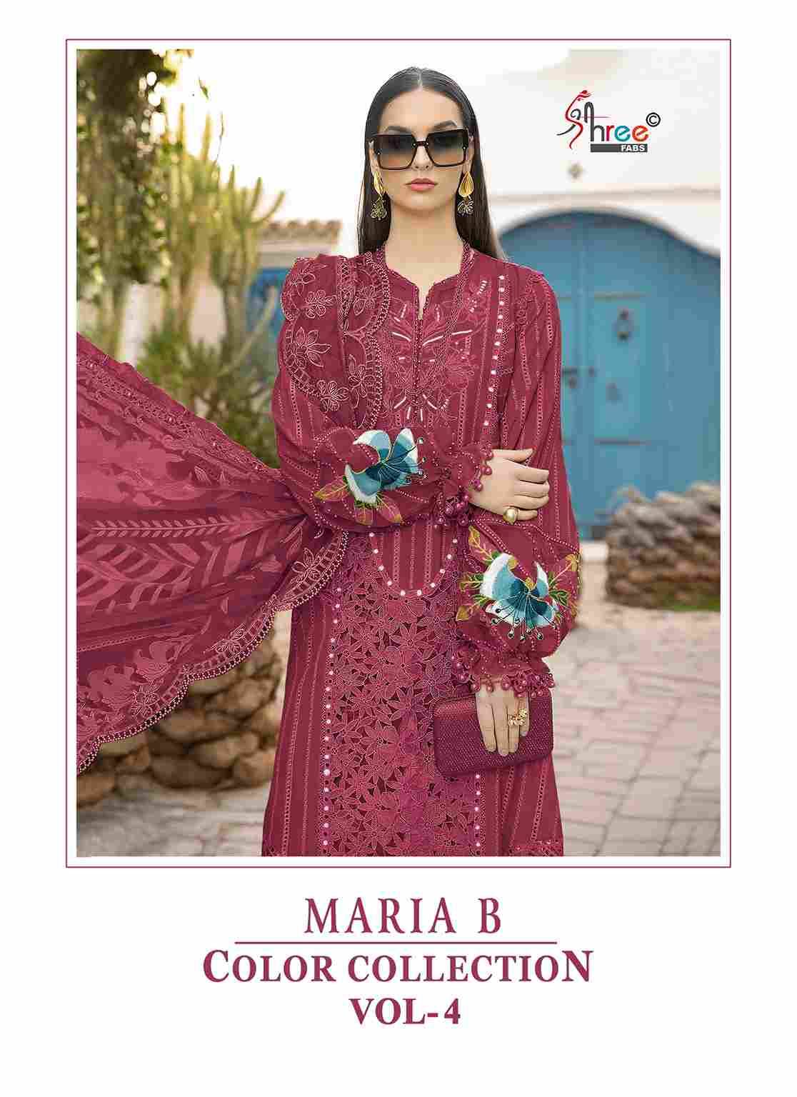 Maria B Color Collection Vol-4 By Shree Fabs 3581-A To 3581-D Series Designer Pakistani Suits Collection Beautiful Stylish Fancy Colorful Party Wear & Ethnic Wear Pure Viscose With Pure Cotton With Embroidery Dresses At Wholesale Price