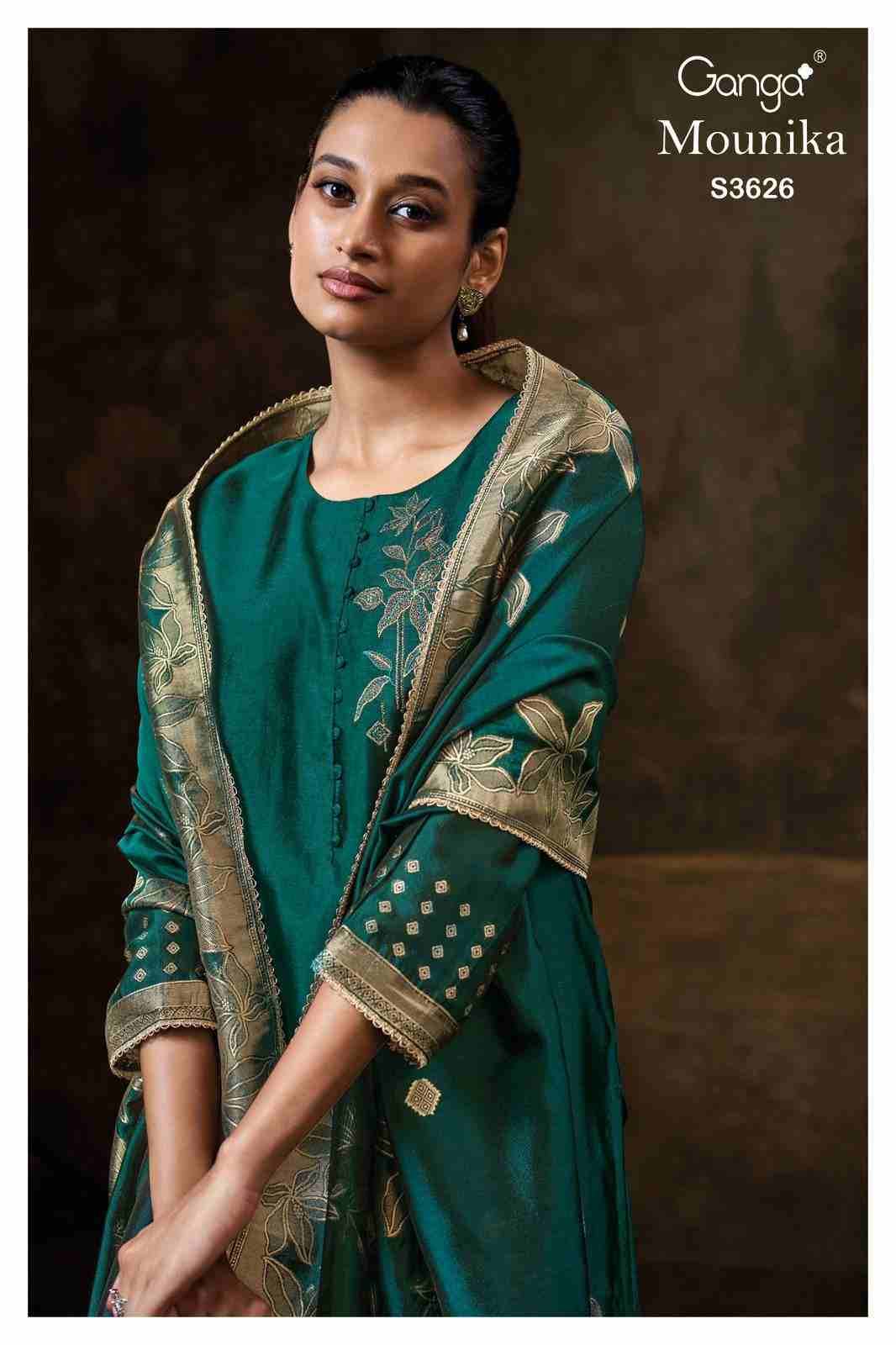 Mounika-3626 By Ganga Fashion 3626-A To 3626-D Series Beautiful Festive Suits Colorful Stylish Fancy Casual Wear & Ethnic Wear Pure Viscose Silk Dresses At Wholesale Price