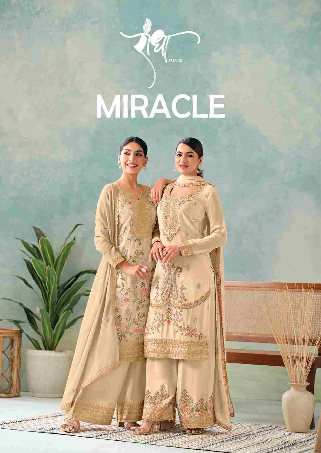 Miracle By Radha Trendz 4091 To 4094 Series Festive Suits Beautiful Fancy Colorful Stylish Party Wear & Occasional Wear Pure Chinnon Dresses At Wholesale Price