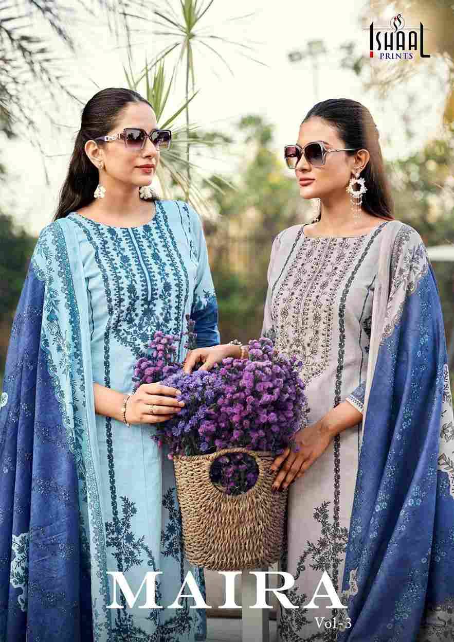 Maira Vol-3 By Ishaal Prints 301 To 308 Series Beautiful Suits Colorful Stylish Fancy Casual Wear & Ethnic Wear Pure Lawn Printed Dresses At Wholesale Price