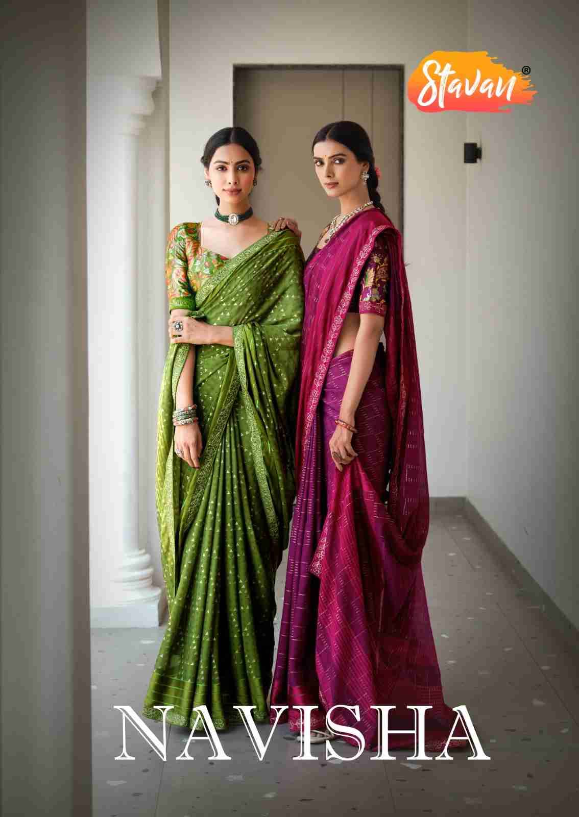Navisha By Stavan 1001 To 1010 Series Indian Traditional Wear Collection Beautiful Stylish Fancy Colorful Party Wear & Occasional Wear Fancy Sarees At Wholesale Price