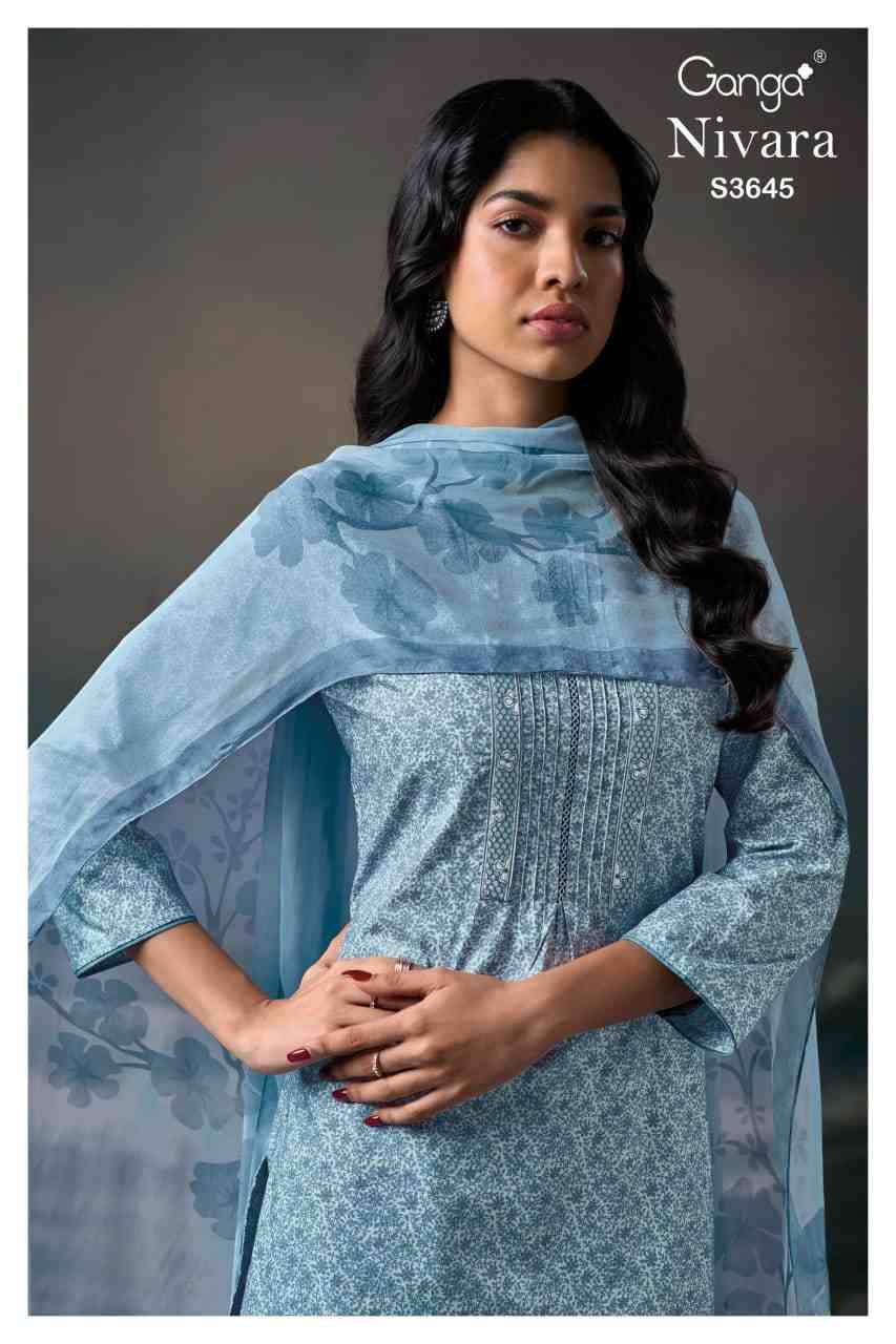 Nivara-3645 By Ganga Fashion 3645-A To 3645-D Series Beautiful Festive Suits Colorful Stylish Fancy Casual Wear & Ethnic Wear Pure Cotton Dresses At Wholesale Price