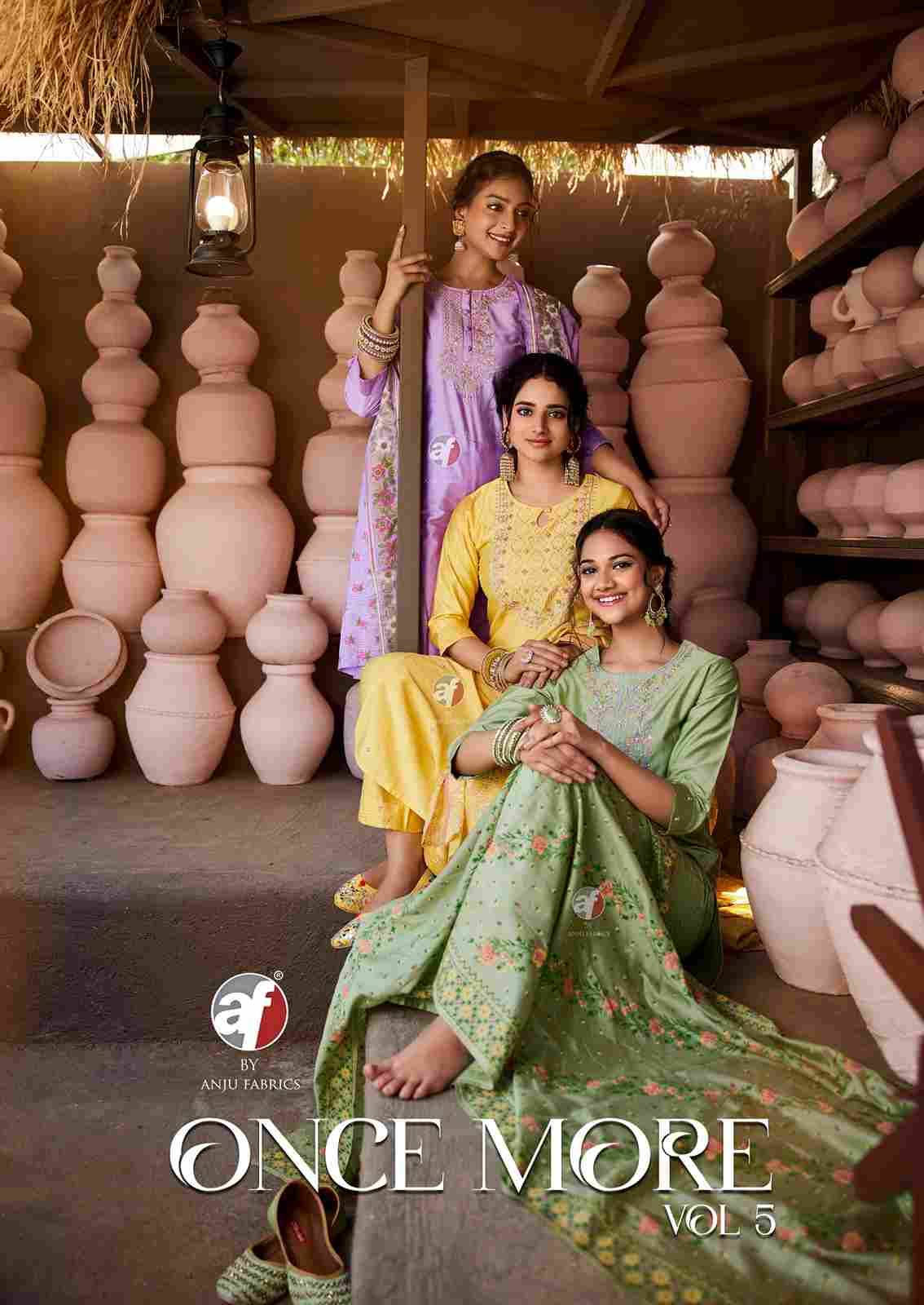 Once More Vol-5 By Anju Fabrics 4201 To 4206 Series Beautiful Stylish Fancy Colorful Casual Wear & Ethnic Wear Viscose Dresses At Wholesale Price