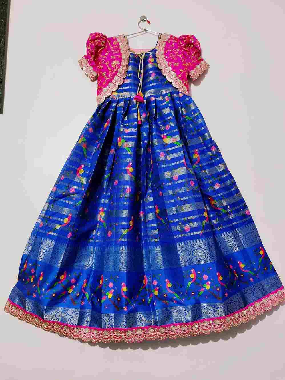 Pv-Kids-Gown Vol-7 By Fashid Wholesale 01 To 02 Series Designer Beautiful Collection Occasional Wear & Party Wear Kota Doriya Silk Gowns At Wholesale Price