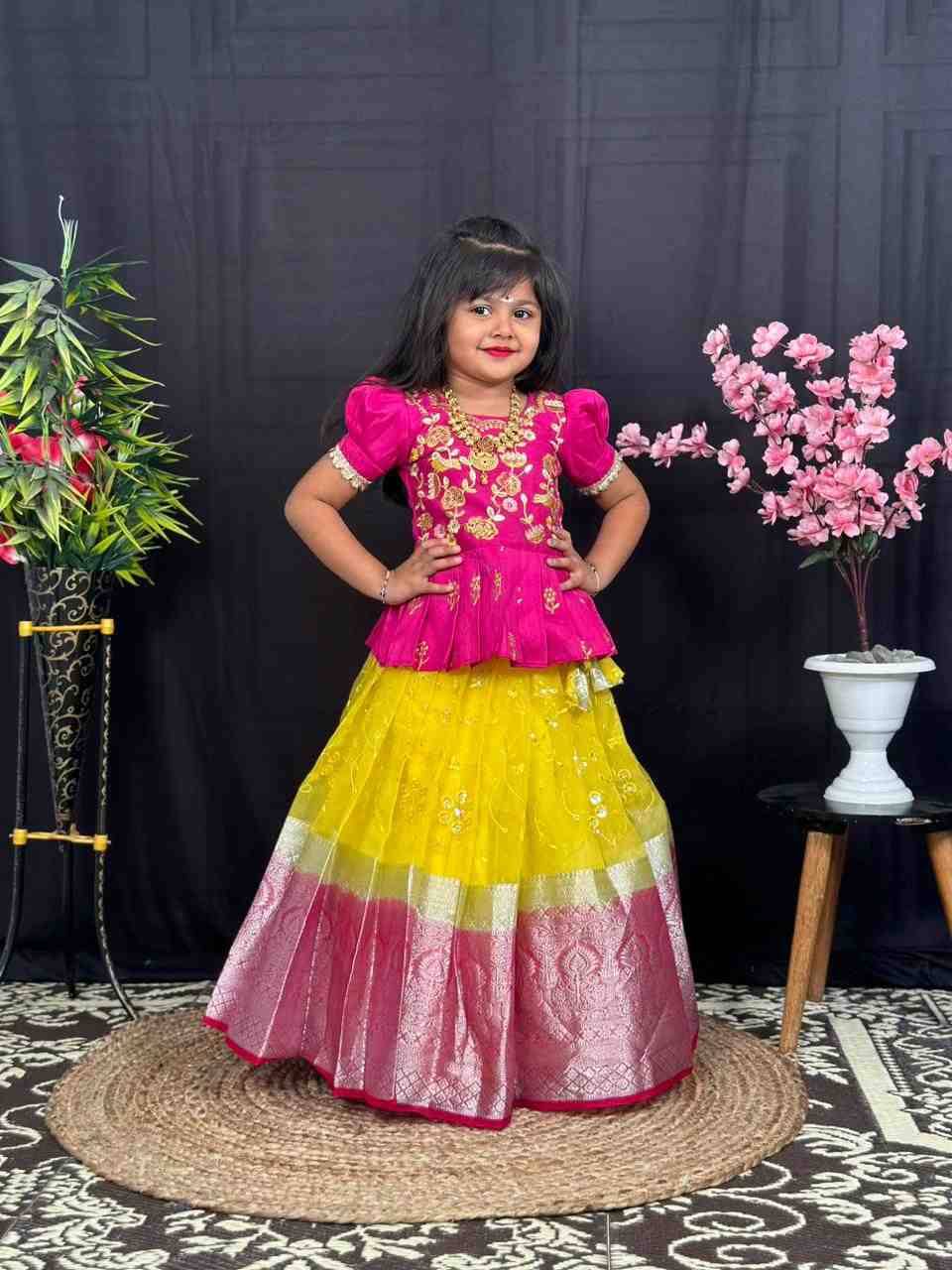 Pv-Kids Lehenga Vol-13 By Fashid Wholesale Designer Beautiful Collection Occasional Wear & Party Wear Pure Heavy Chinnon Silk Lehengas At Wholesale Price