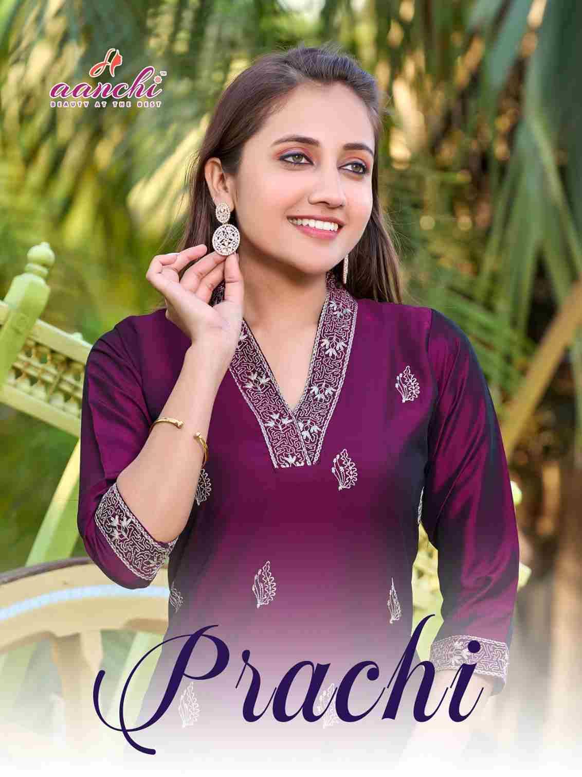 Prachi By Aanchi 01 To 05 Series Designer Stylish Fancy Colorful Beautiful Party Wear & Ethnic Wear Collection Silk Embroidered Kurtis At Wholesale Price