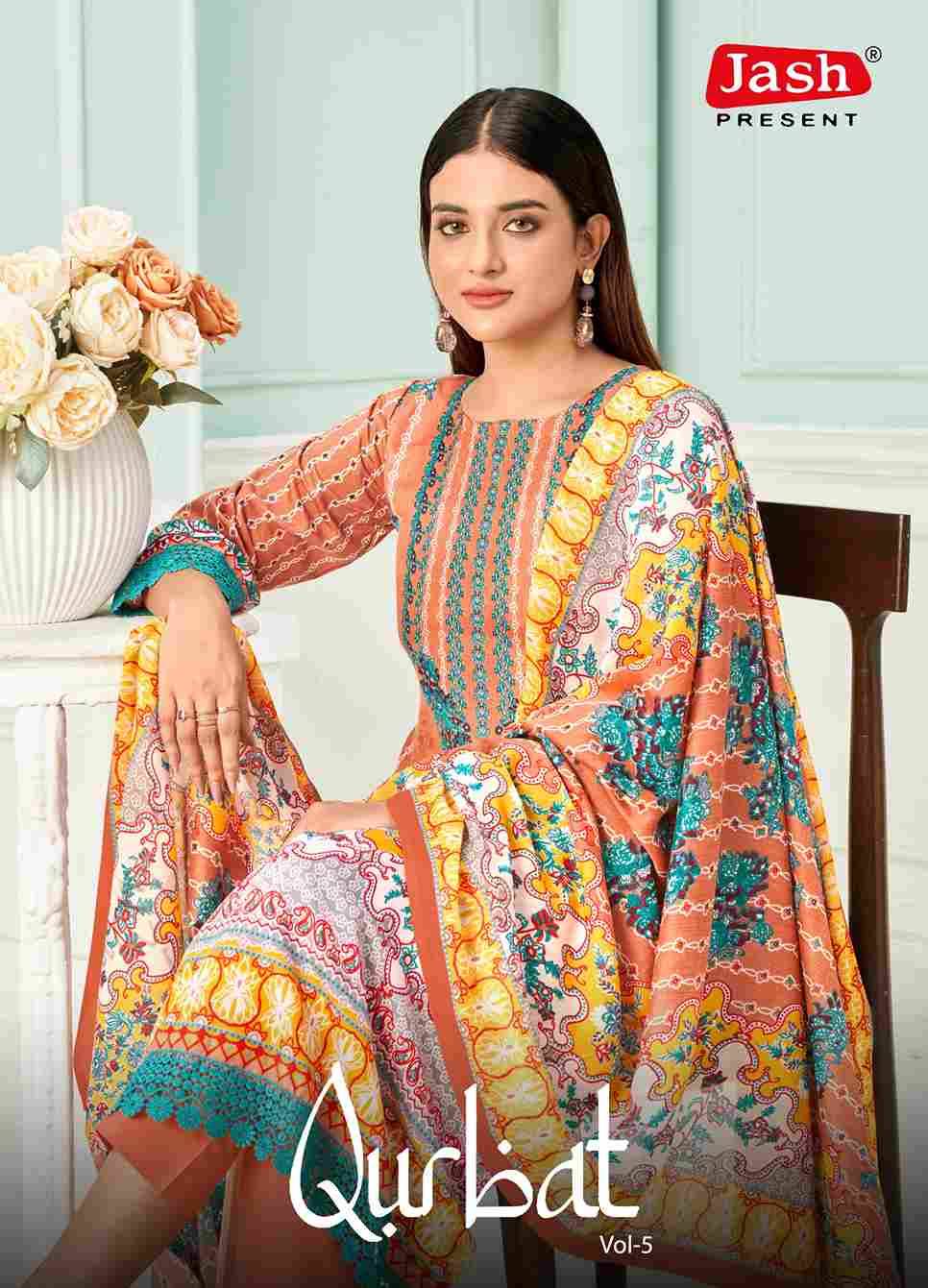 Qurbat Vol-5 By Jash 5001 To 5008 Series Beautiful Festive Suits Stylish Fancy Colorful Casual Wear & Ethnic Wear Cotton Print Dresses At Wholesale Price