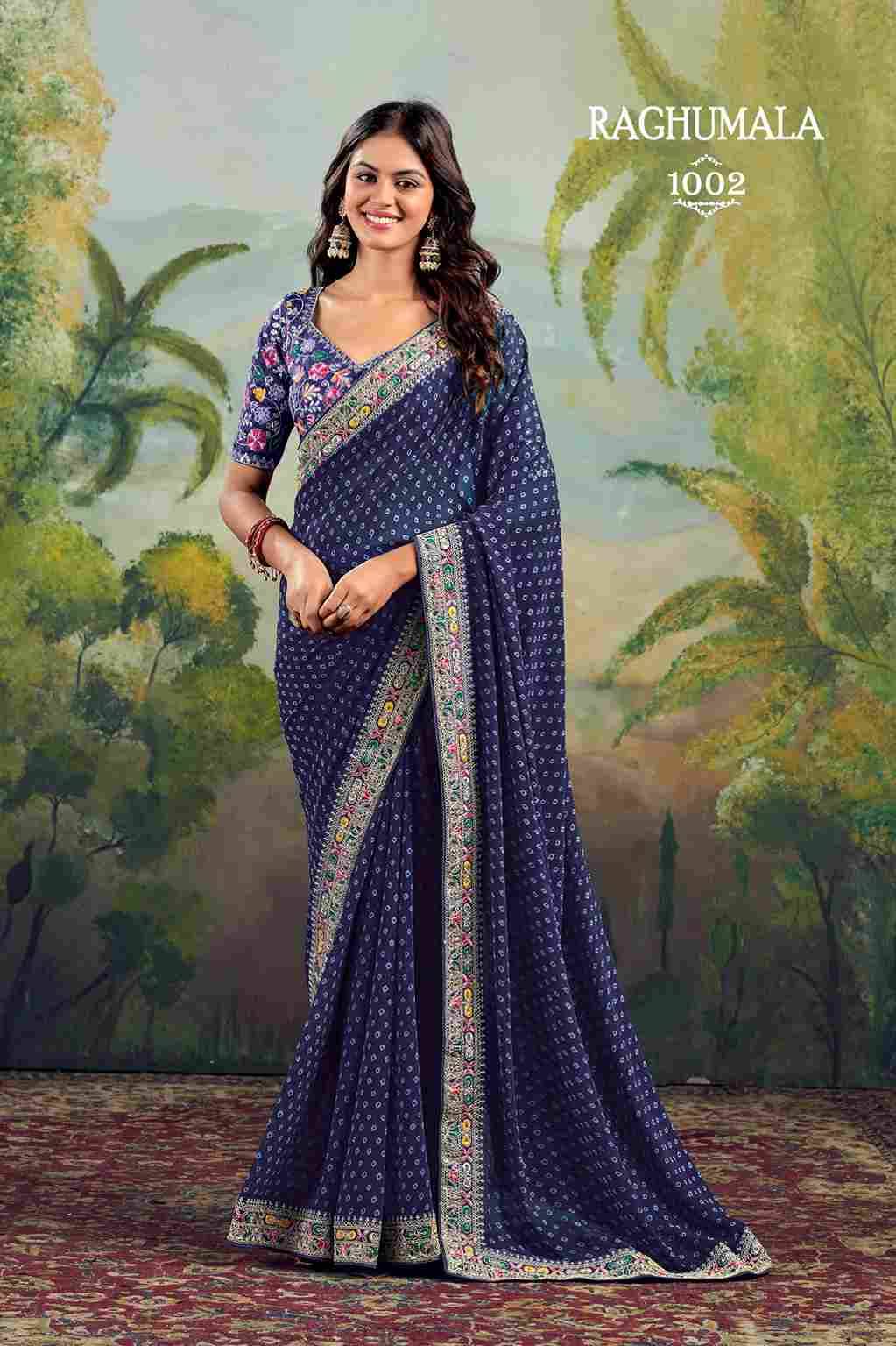 Raghumala By Stavan 1001 To 1010 Series Indian Traditional Wear Collection Beautiful Stylish Fancy Colorful Party Wear & Occasional Wear Weightless Sarees At Wholesale Price