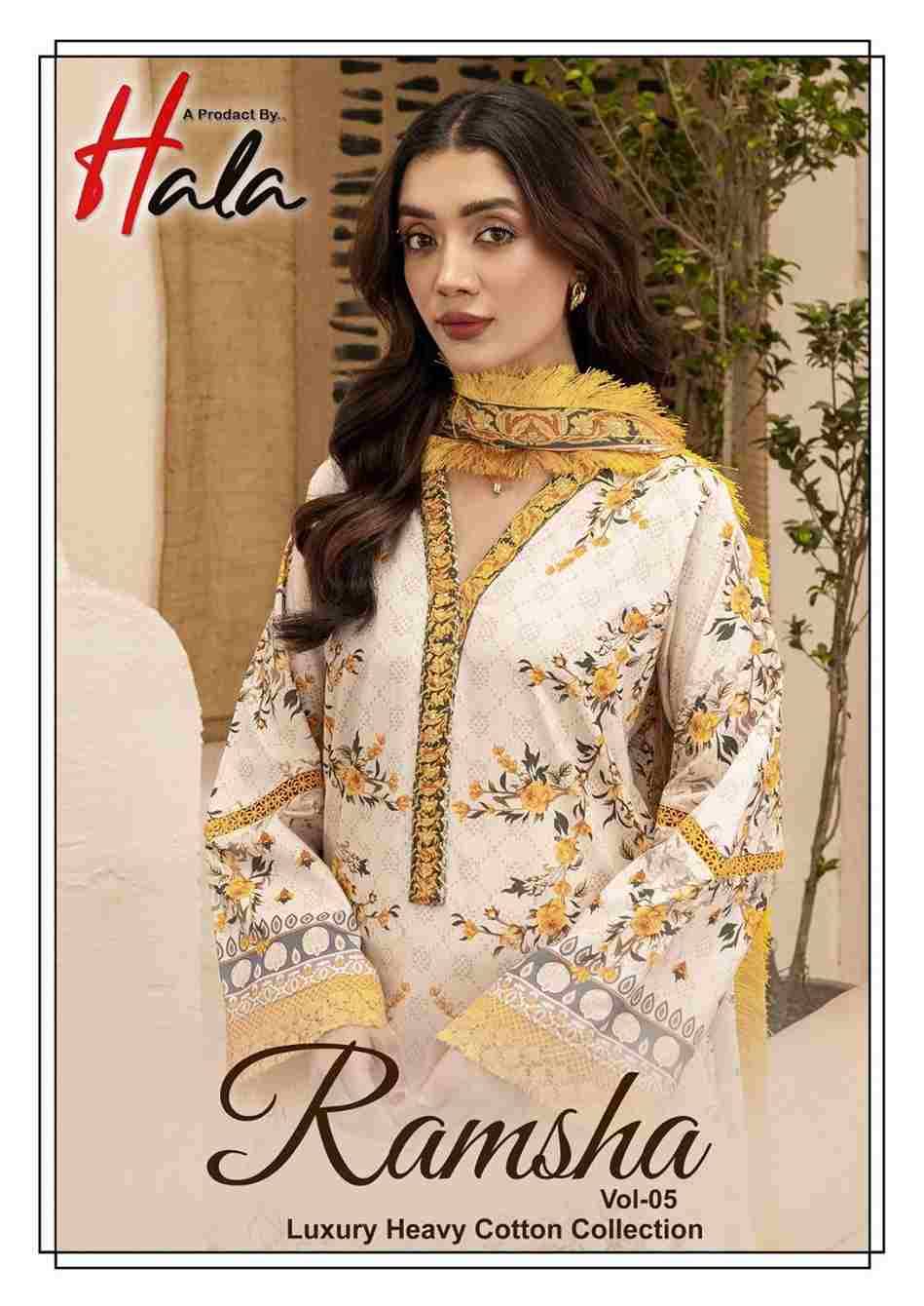 Ramsha Vol-5 By Hala 5001 To 5006 Series Beautiful Festive Suits Stylish Fancy Colorful Casual Wear & Ethnic Wear Pure Cotton Digital Print Dresses At Wholesale Price